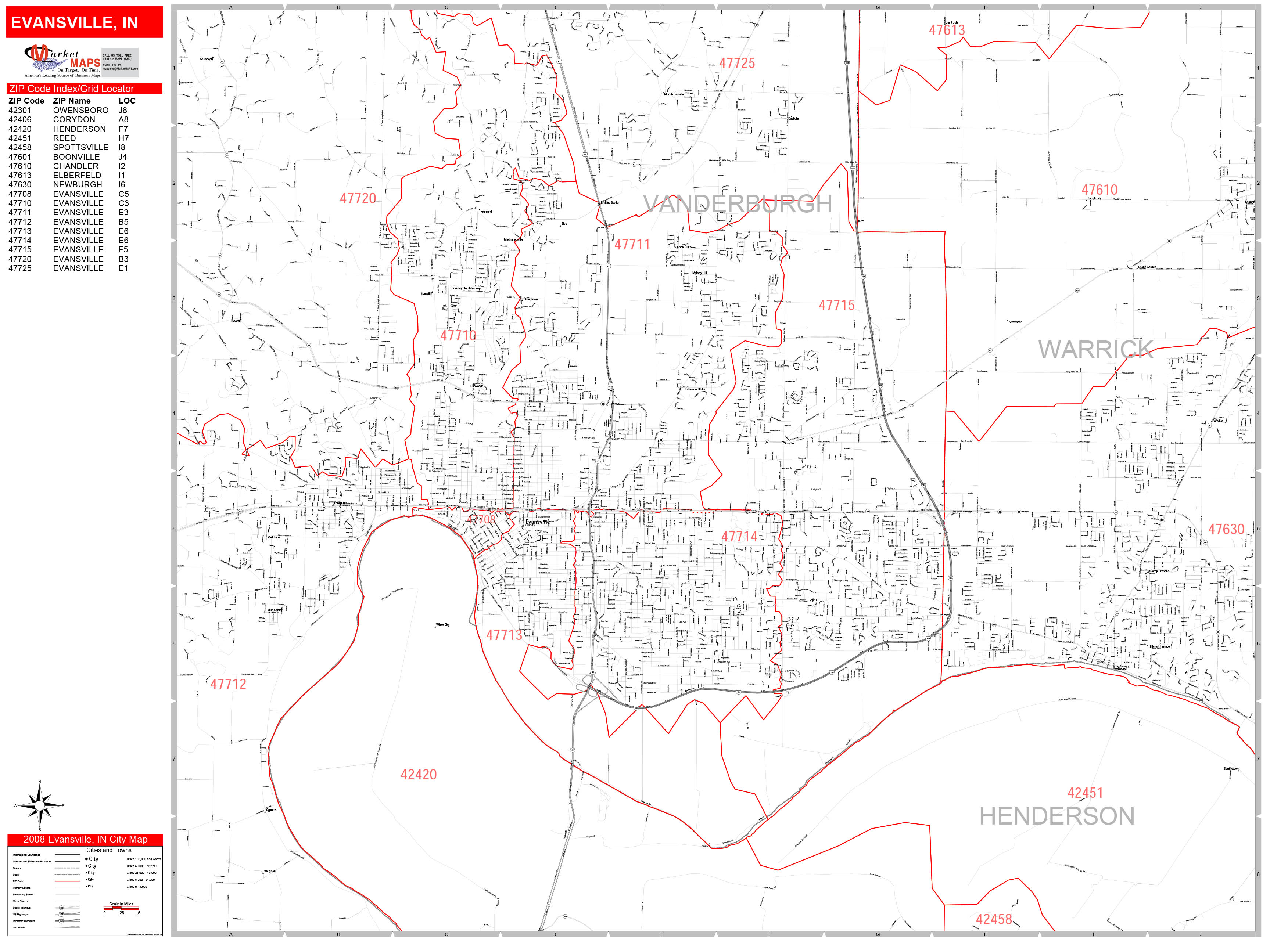 Evansville In Zip Code Map Printable Maps Online