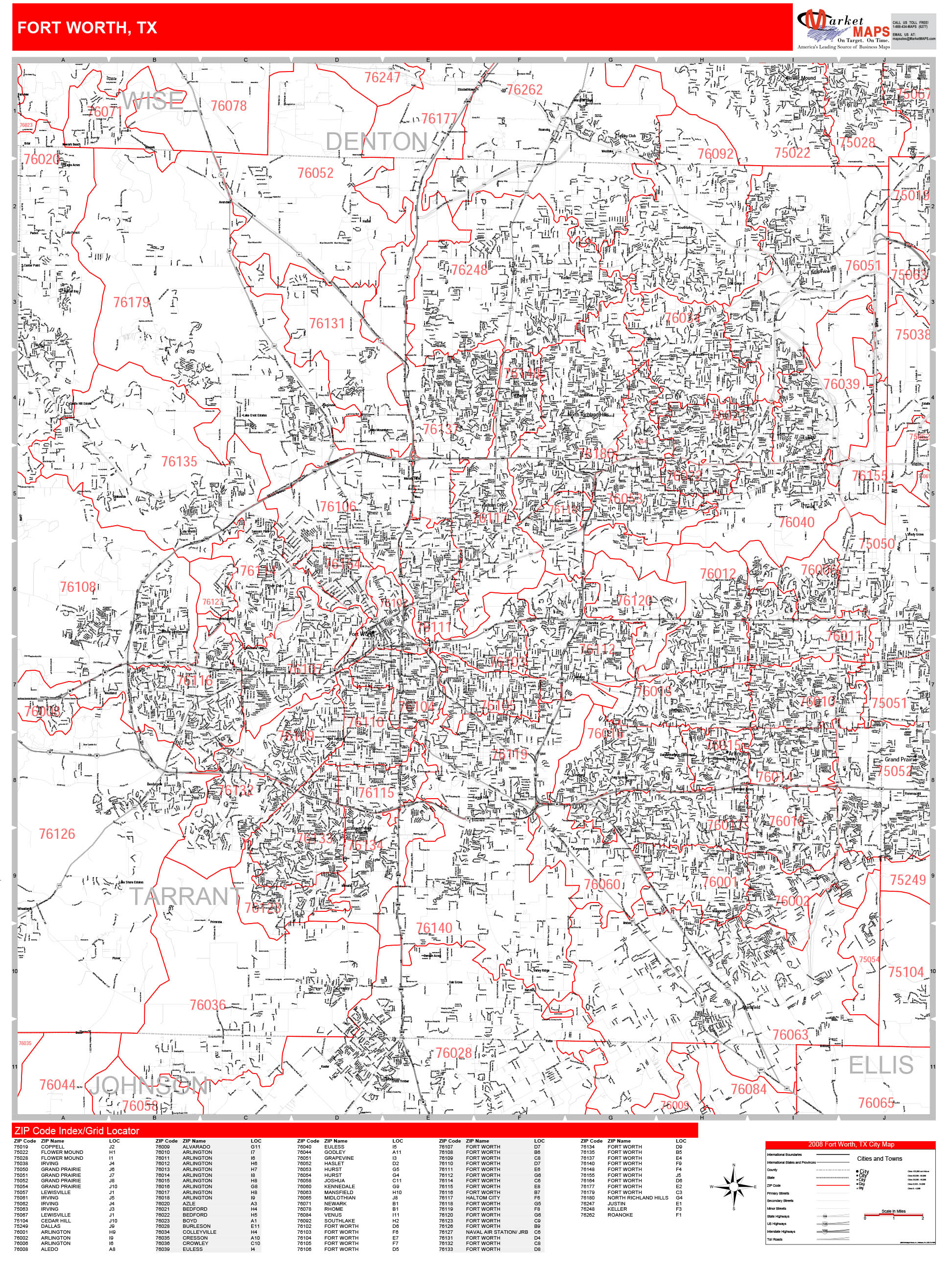 Fort Worth Zip Code Map - United States Map
