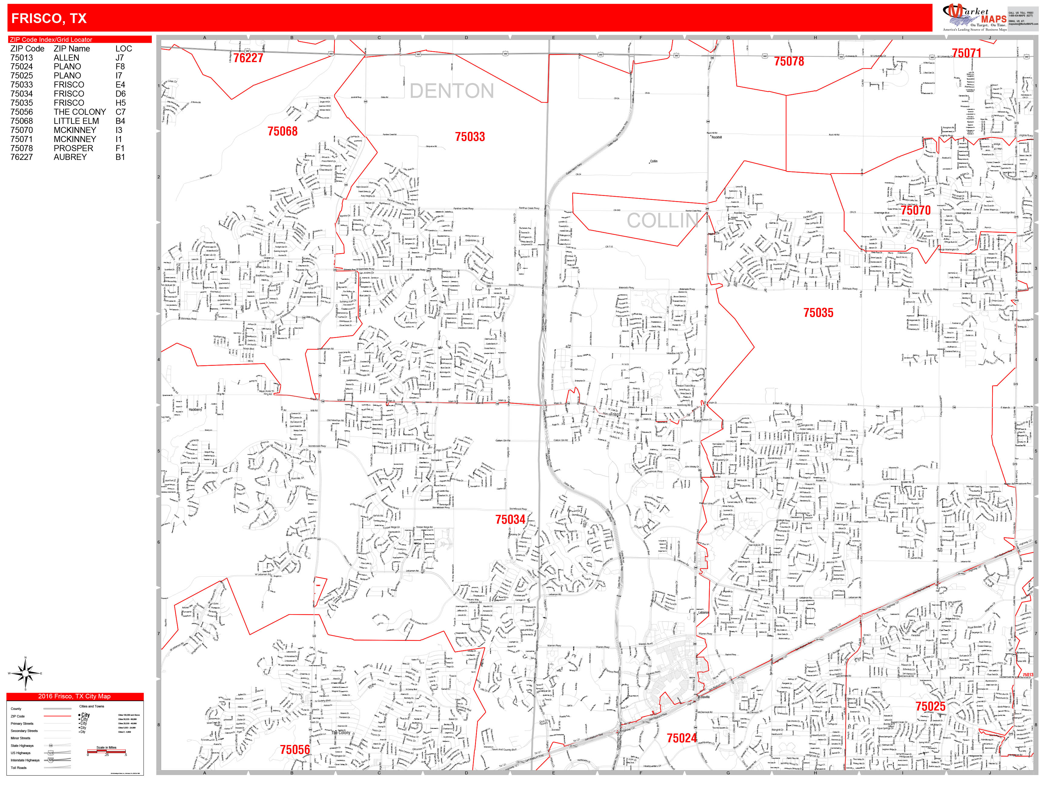 Plano Frisco Zip Code Map