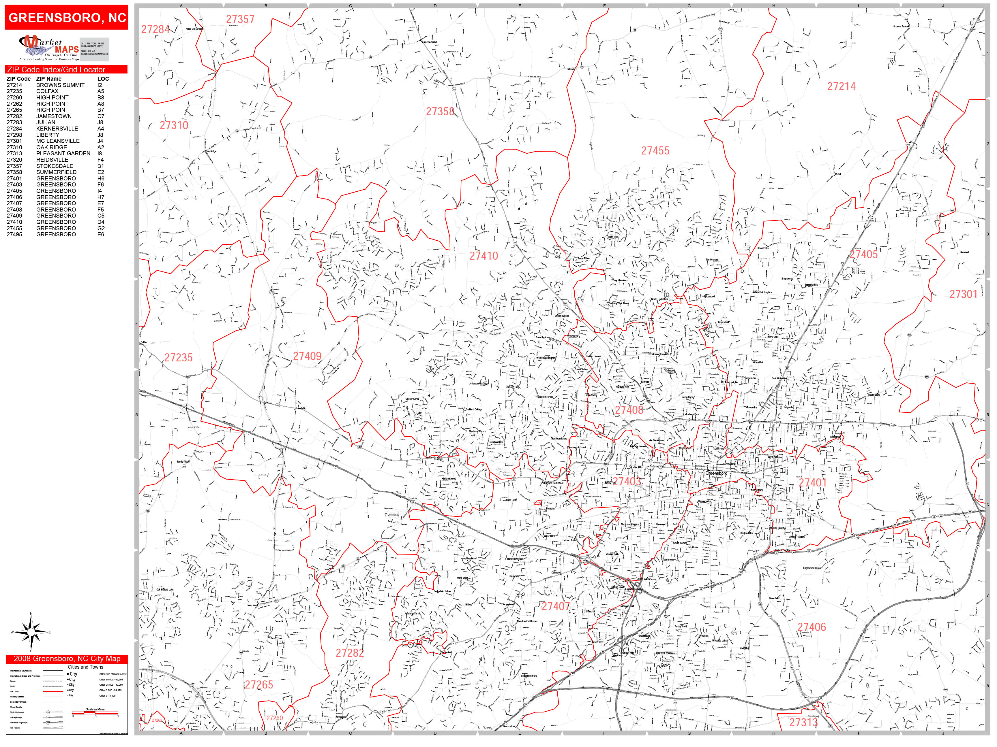 Greensboro Zip Code Map