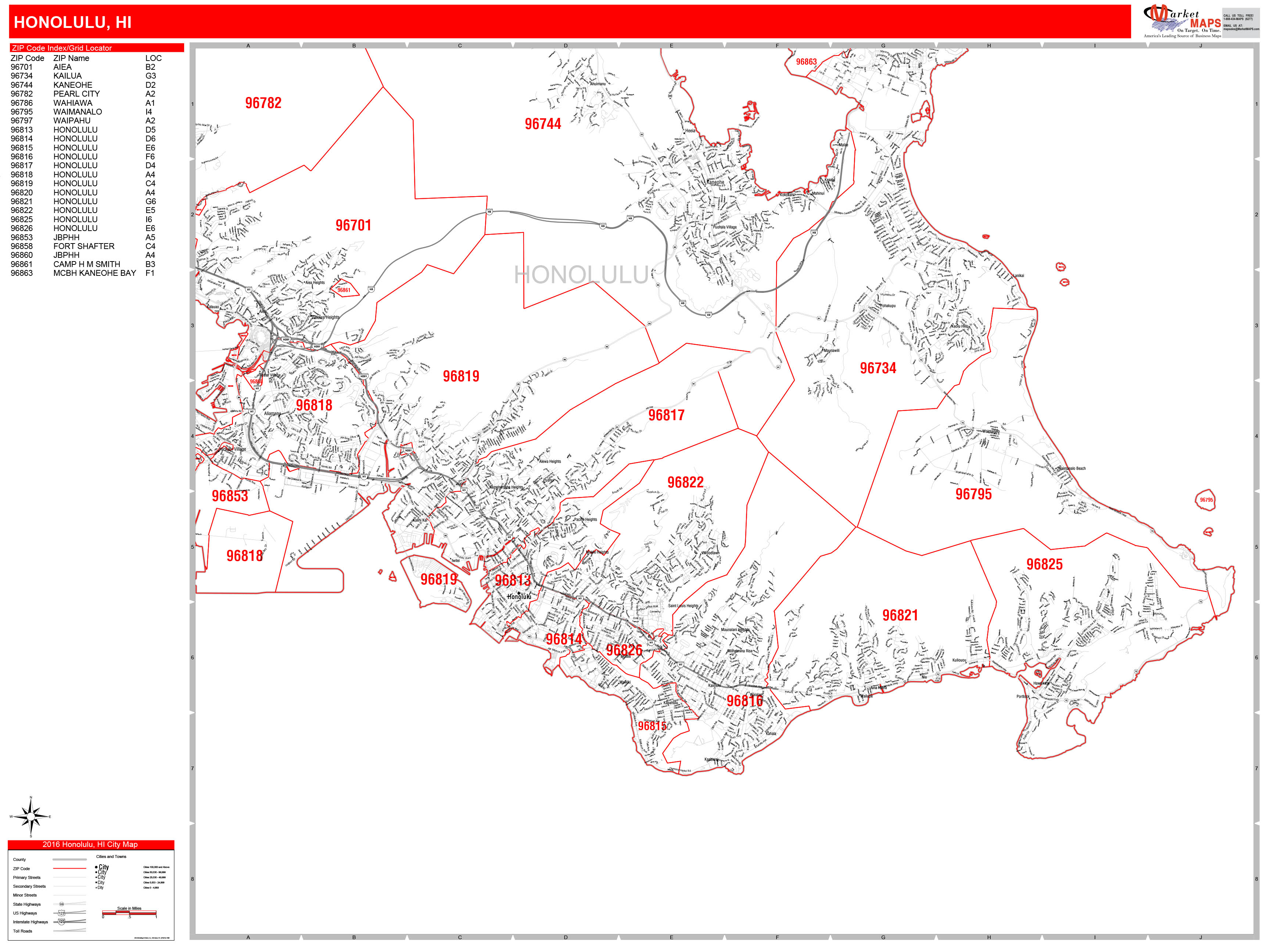 Honolulu Hi Zip Code Map