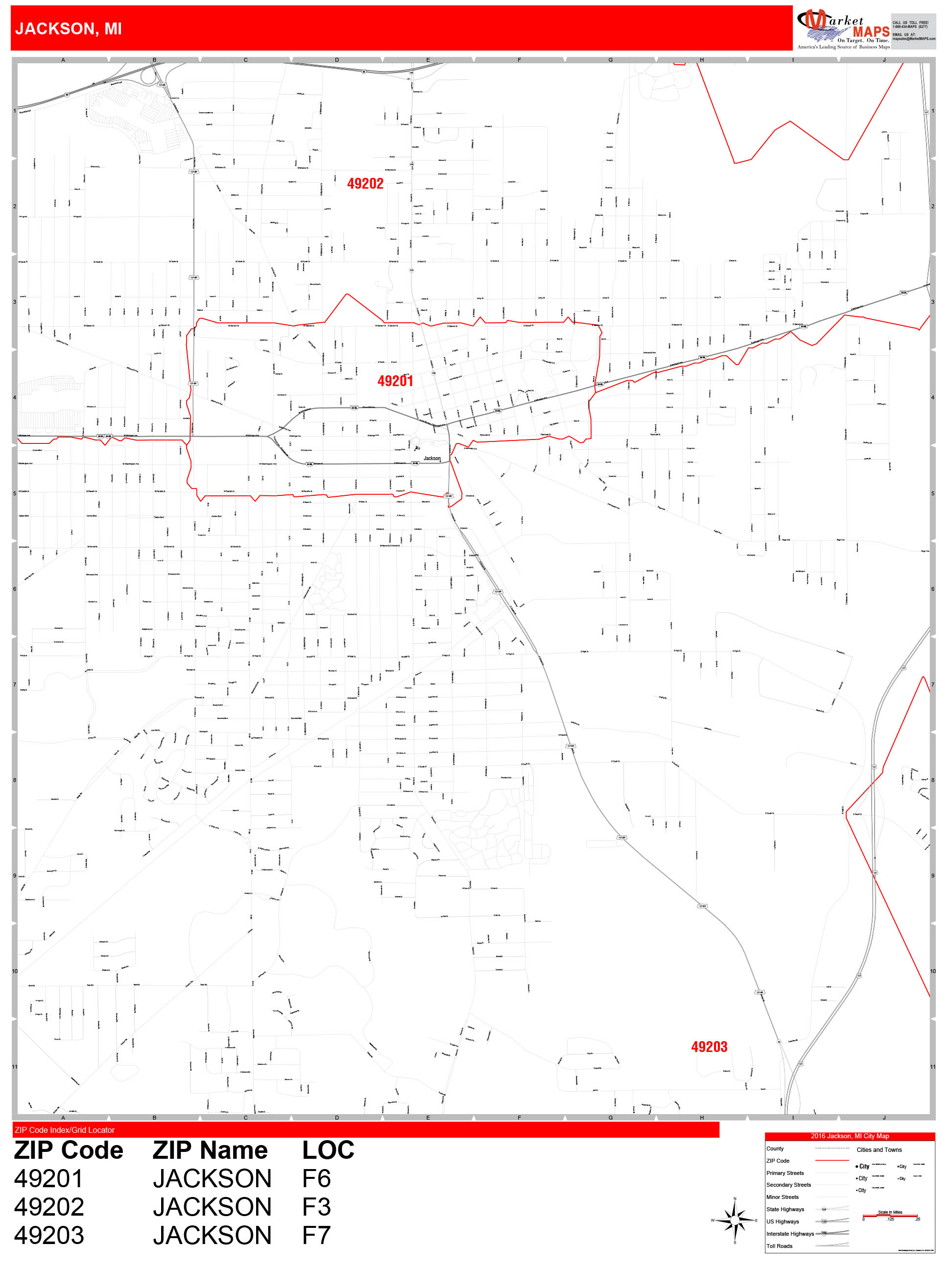 Jackson Michigan Zip Code Map United States Map