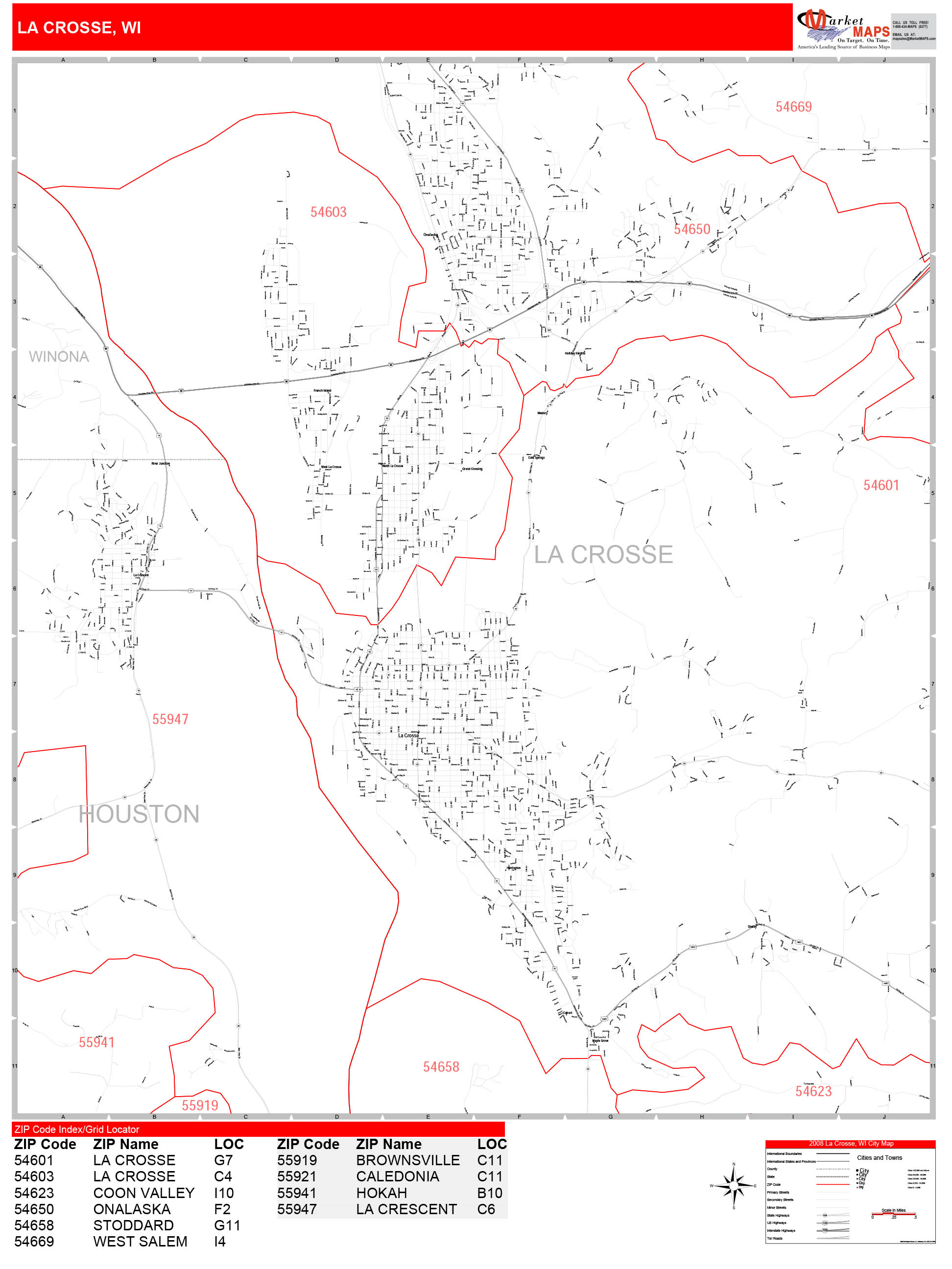 La Crosse Zip Code Map Map