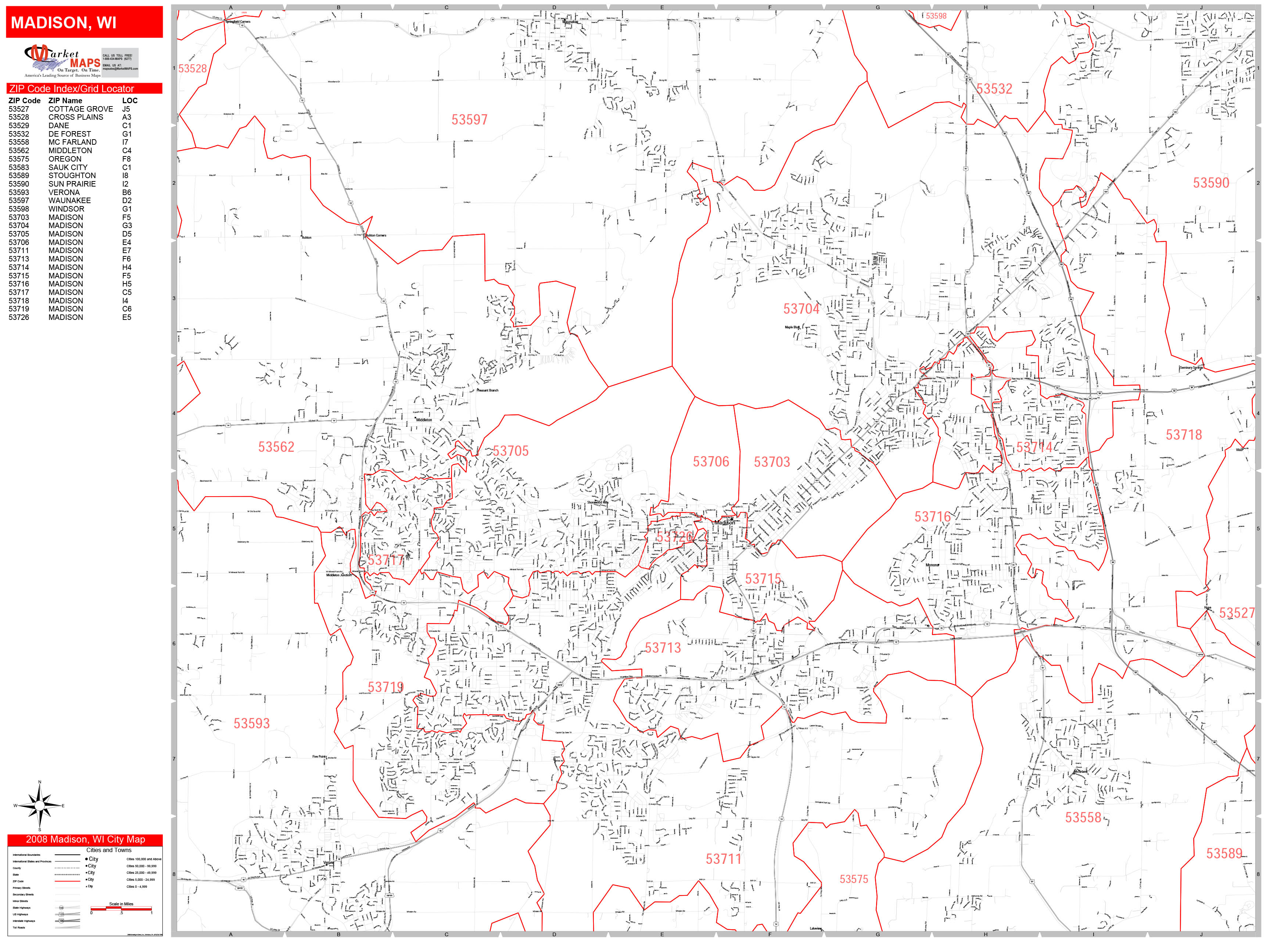 Madison Zip Code Map United States Map