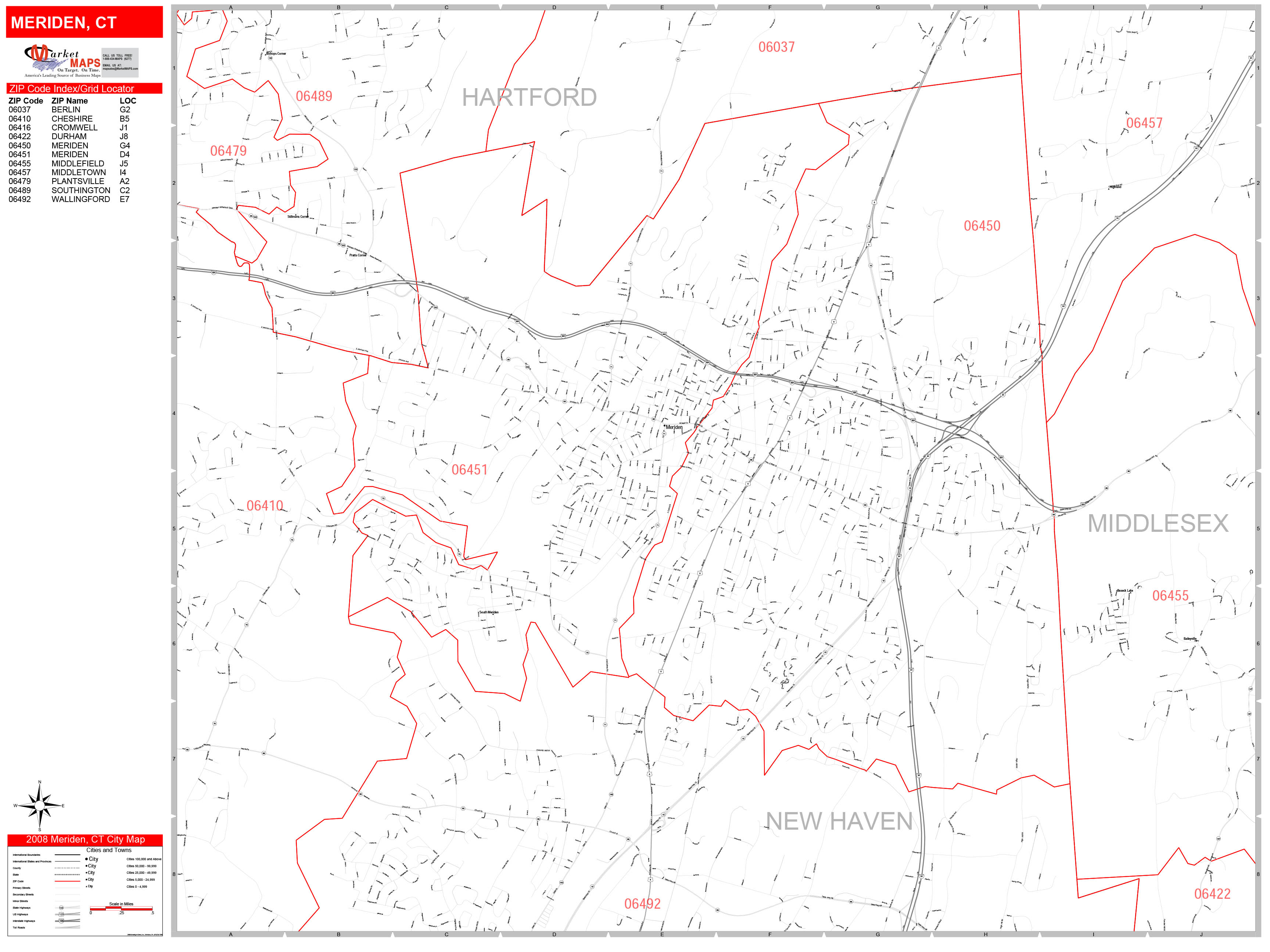 Meriden Connecticut Map