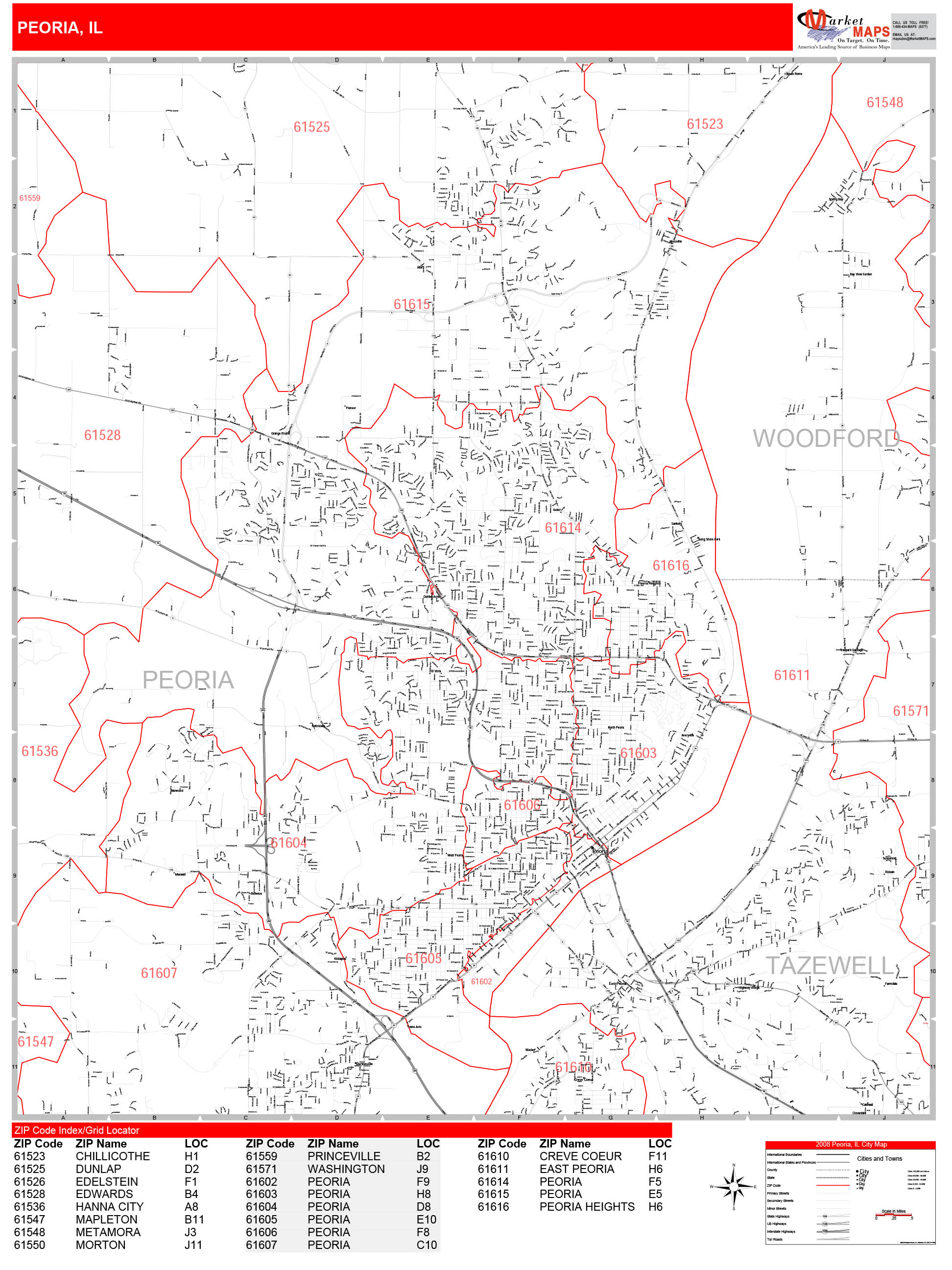 Peoria Zip Code Map