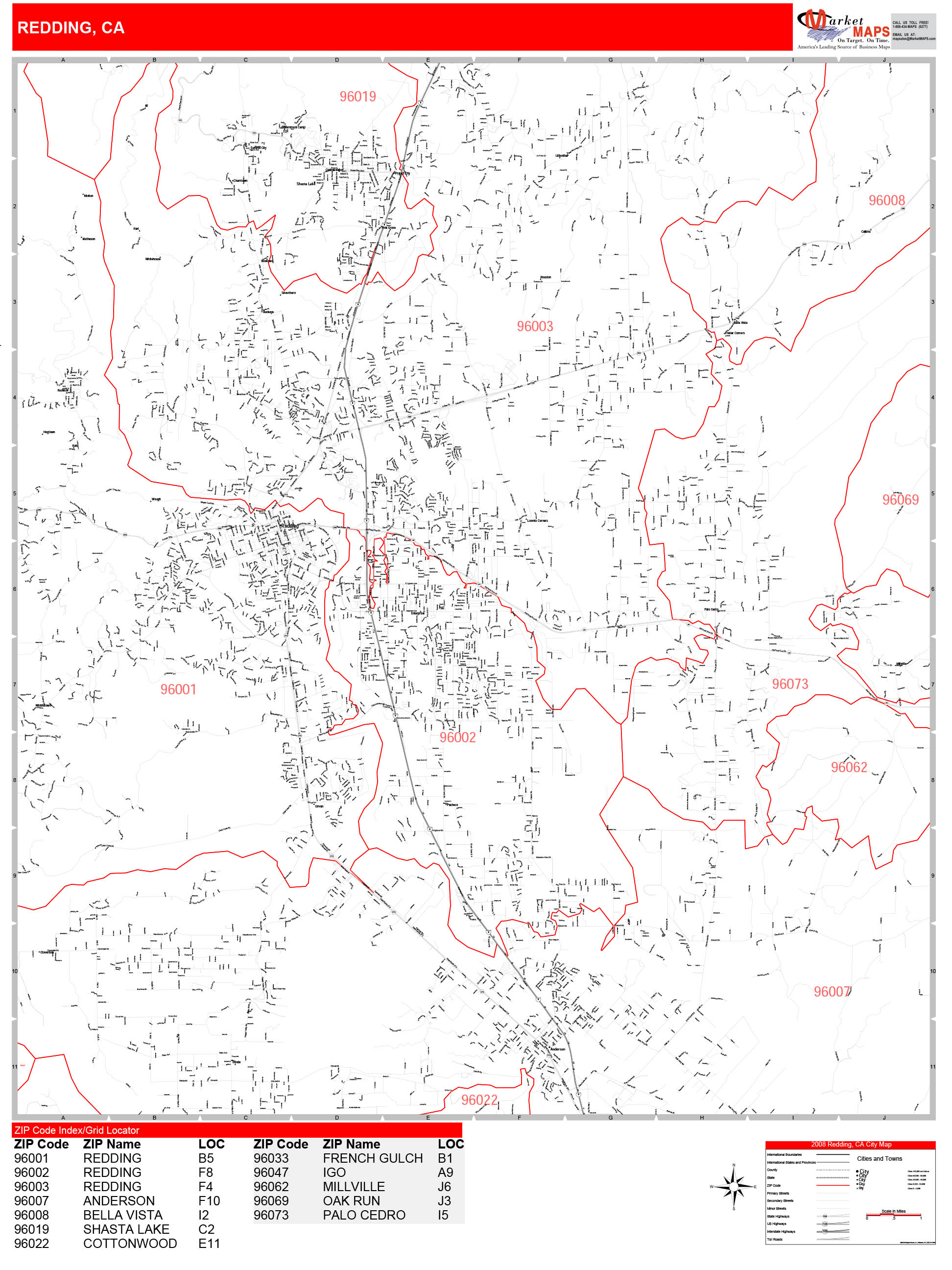 Redding Ca Zip Code Map Map