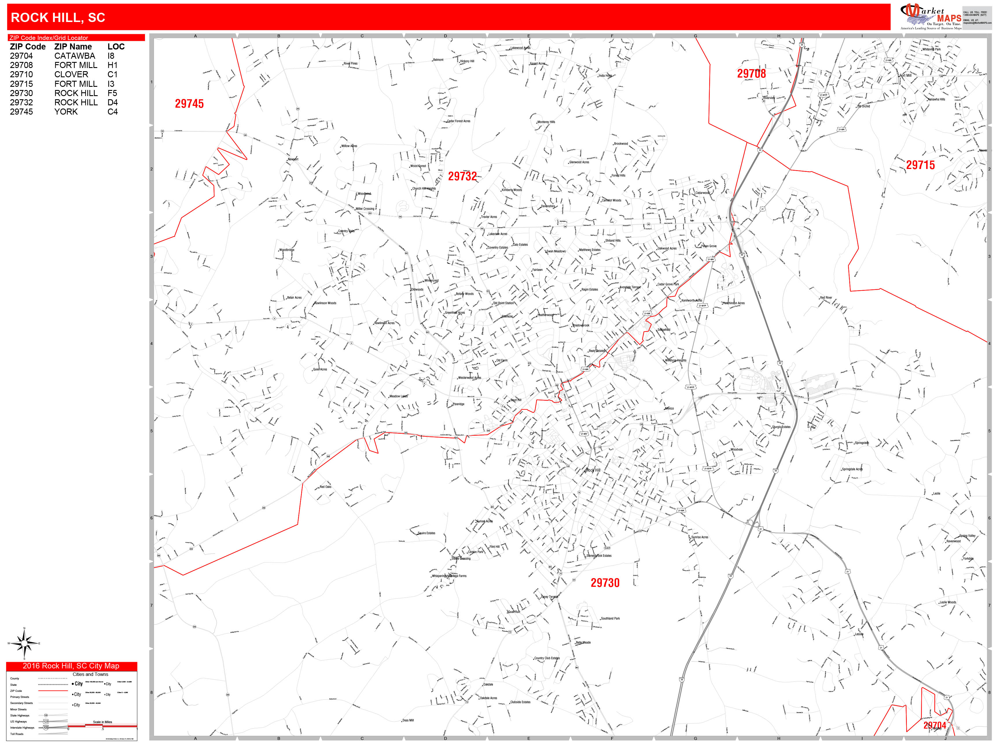 Rock Hill Sc Zip Code Map Map