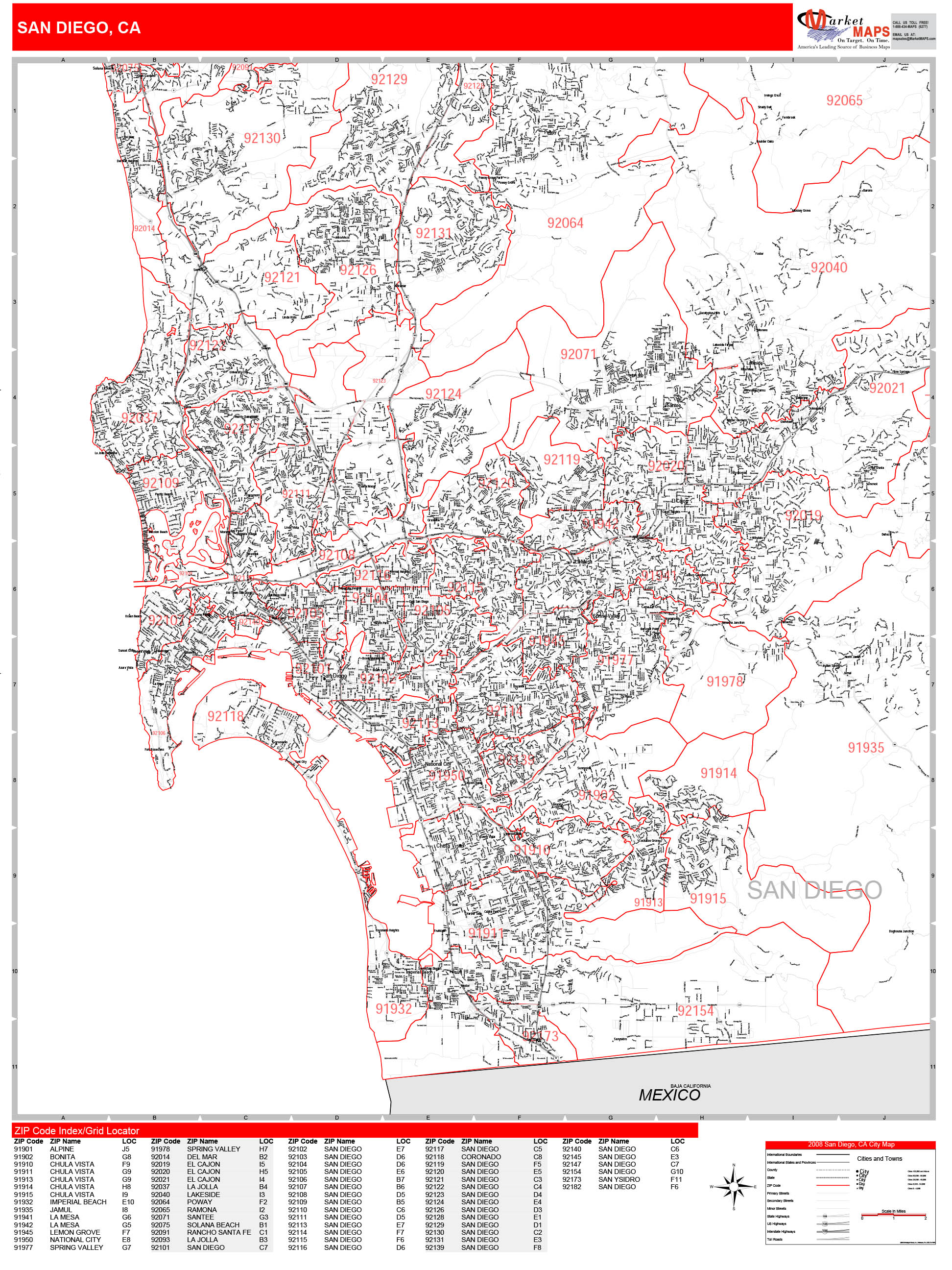 Downtown San Diego Zip Code Map