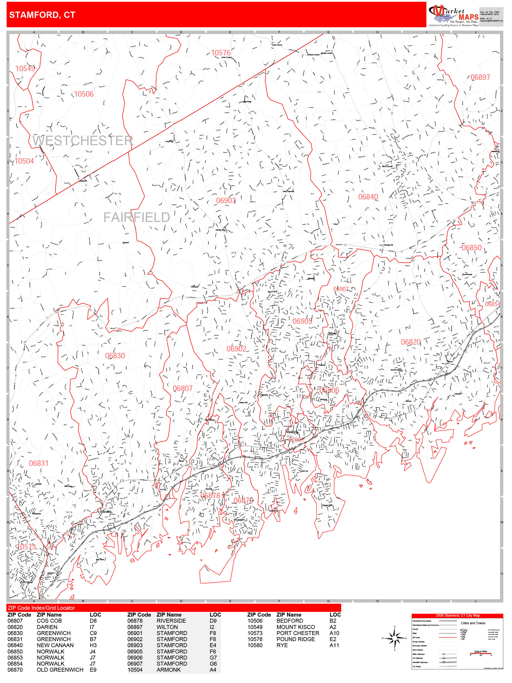 Stamford Ct Zip Code Map