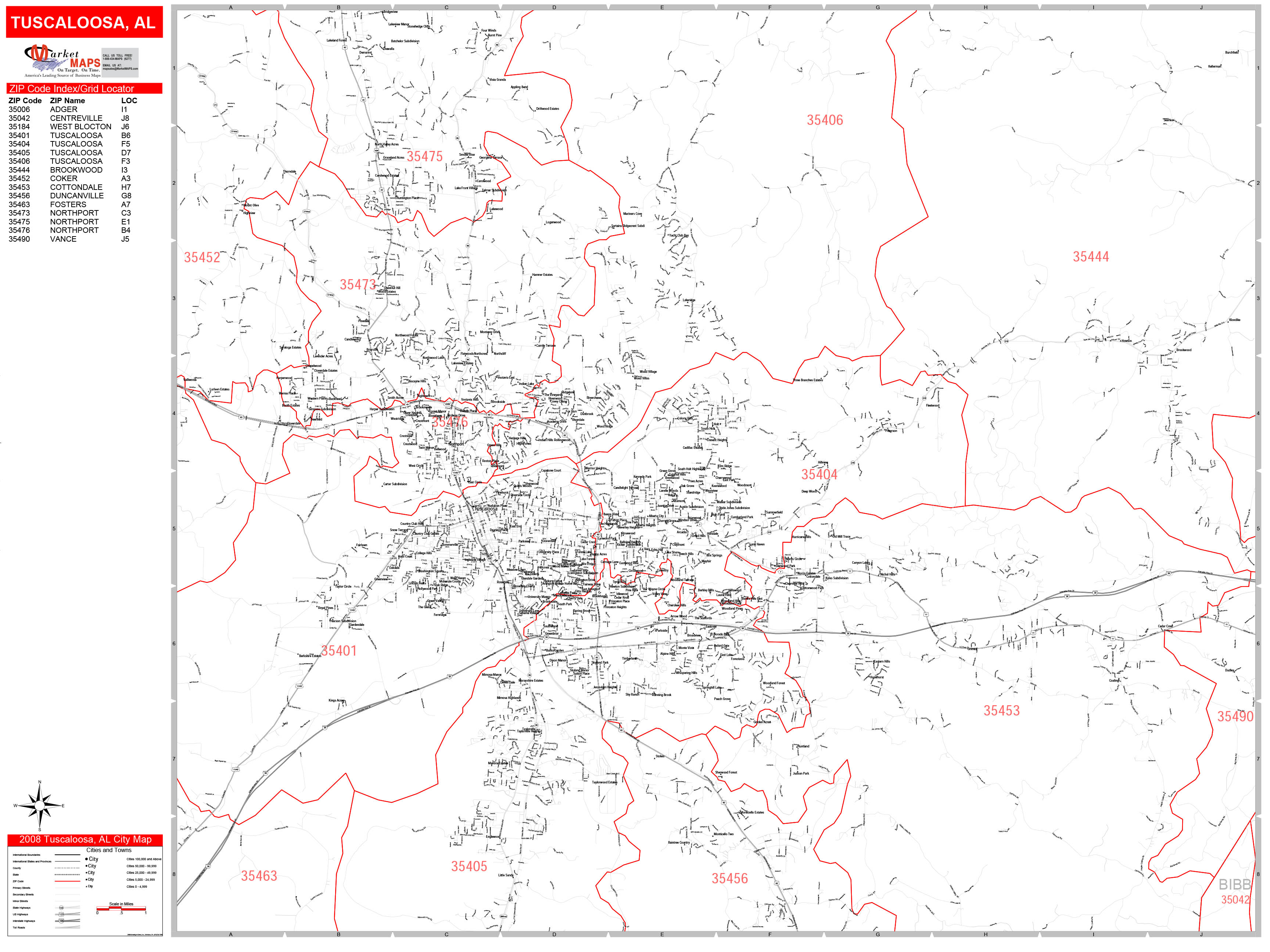 Tuscaloosa Alabama Zip Code Map United States Map