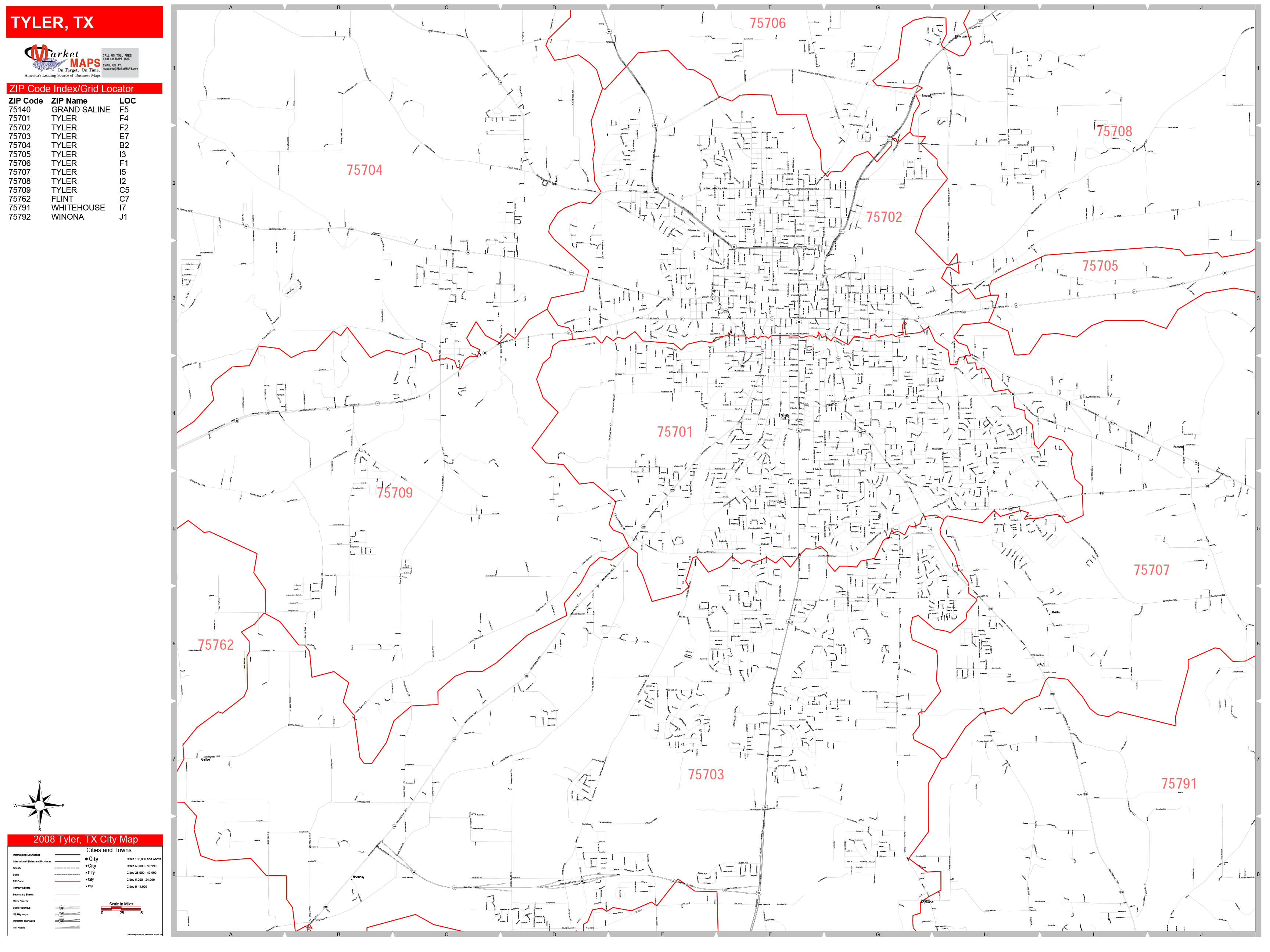 Tyler Zip Code Map