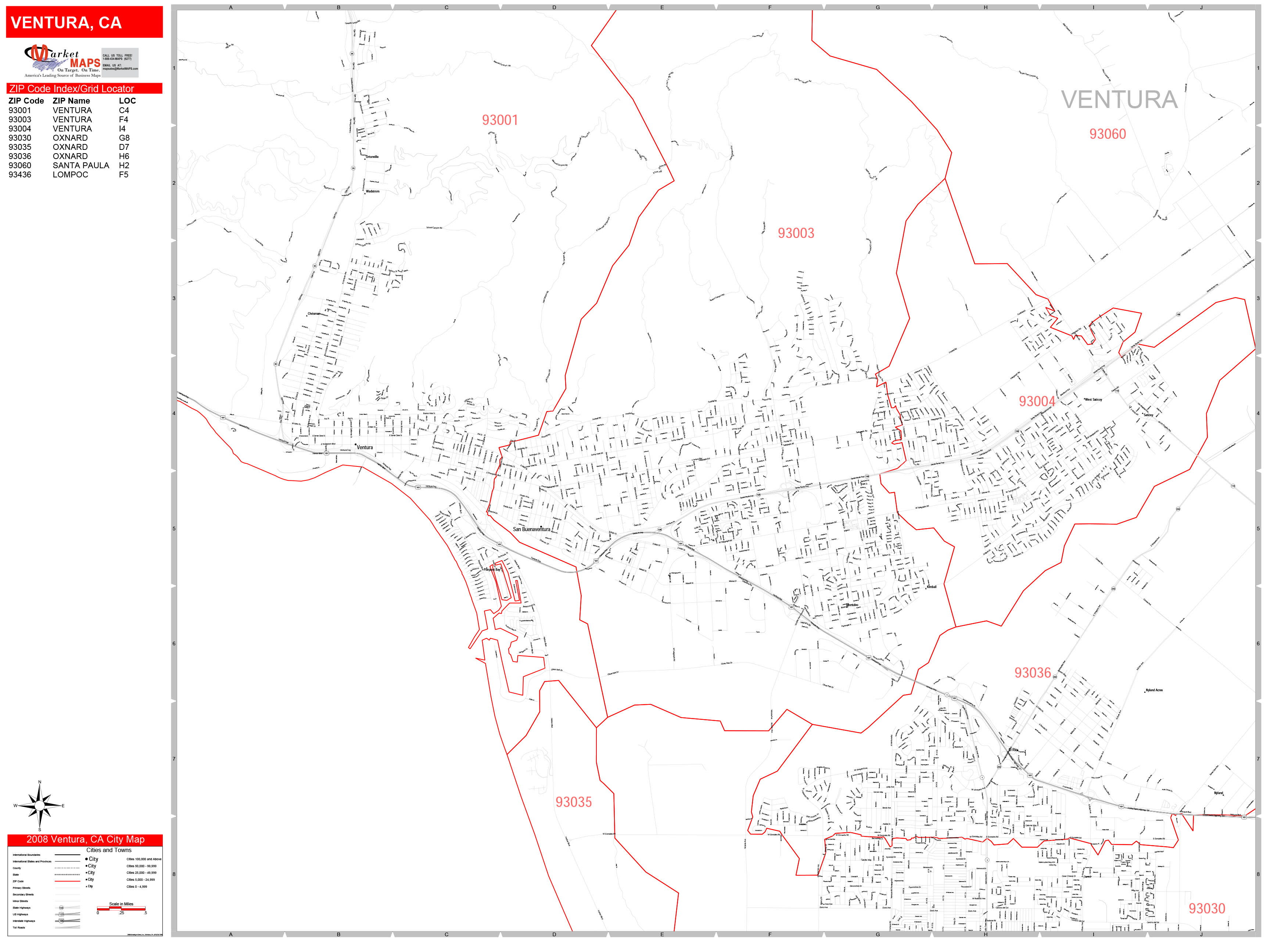 Ventura Ca Zip Code Map Map