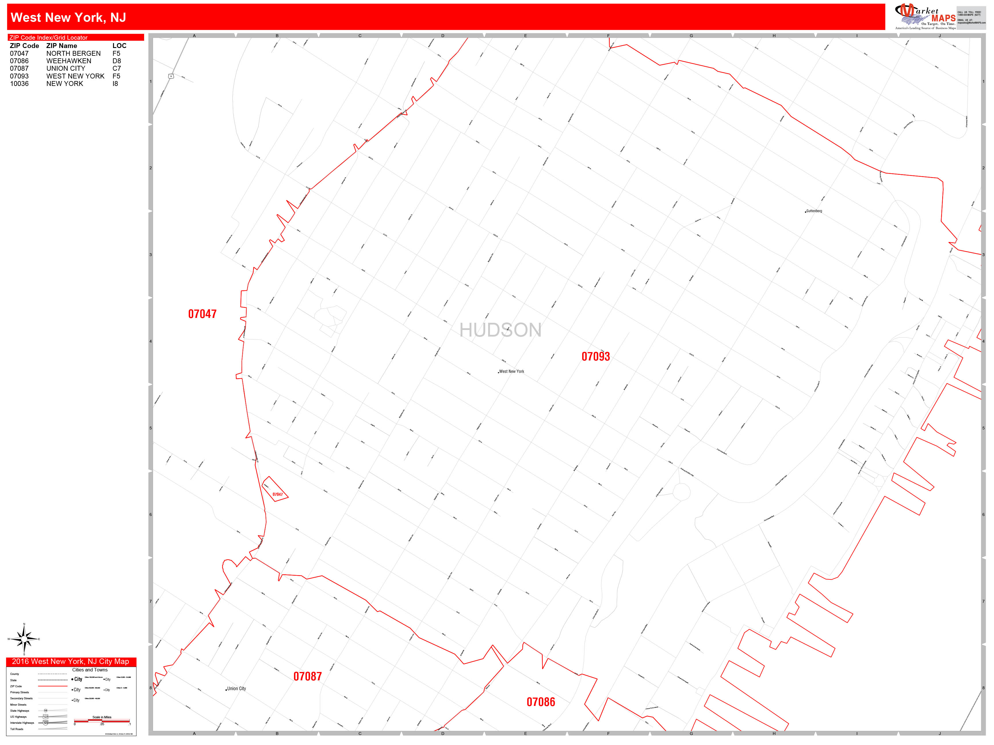 Levittown New York Zip Code Wall Map Red Line Style By Marketmaps