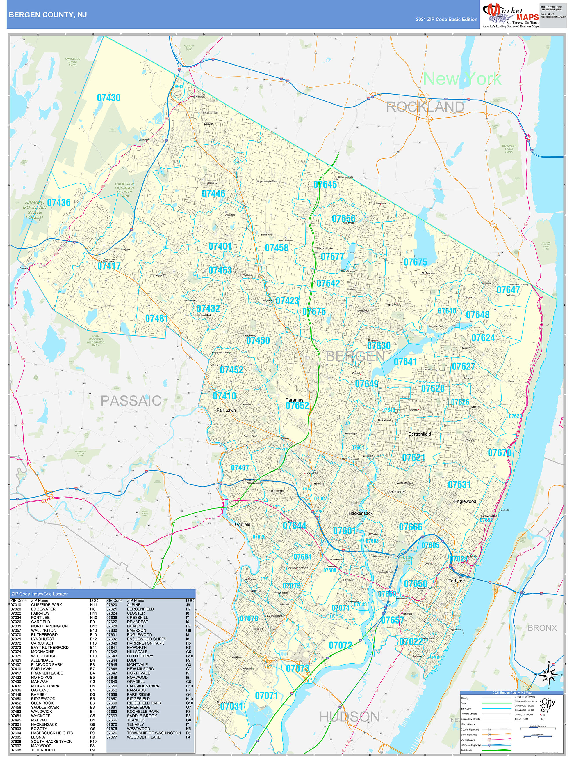 Bergen County Map With Cities