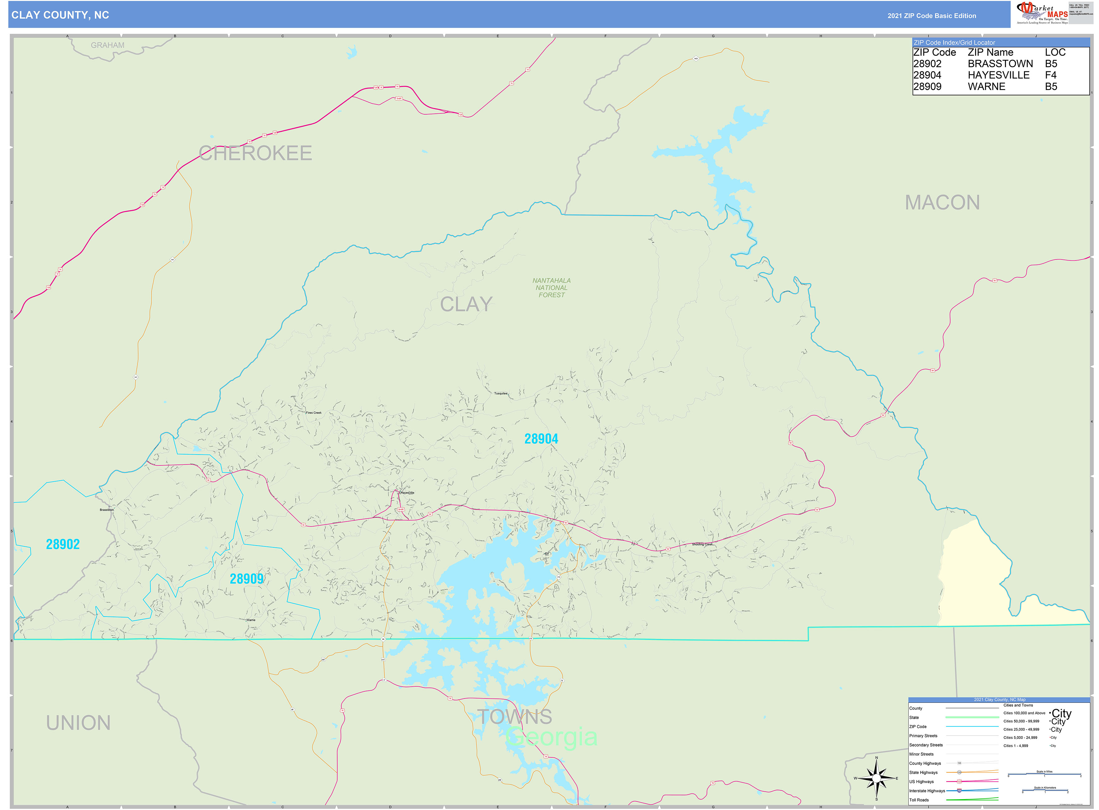 Clay County Zip Code Map