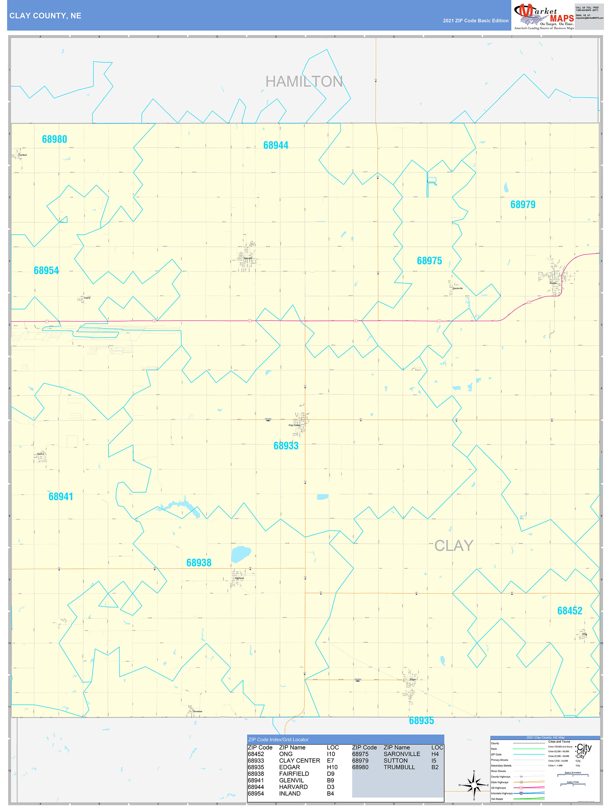 Clay County Zip Code Map