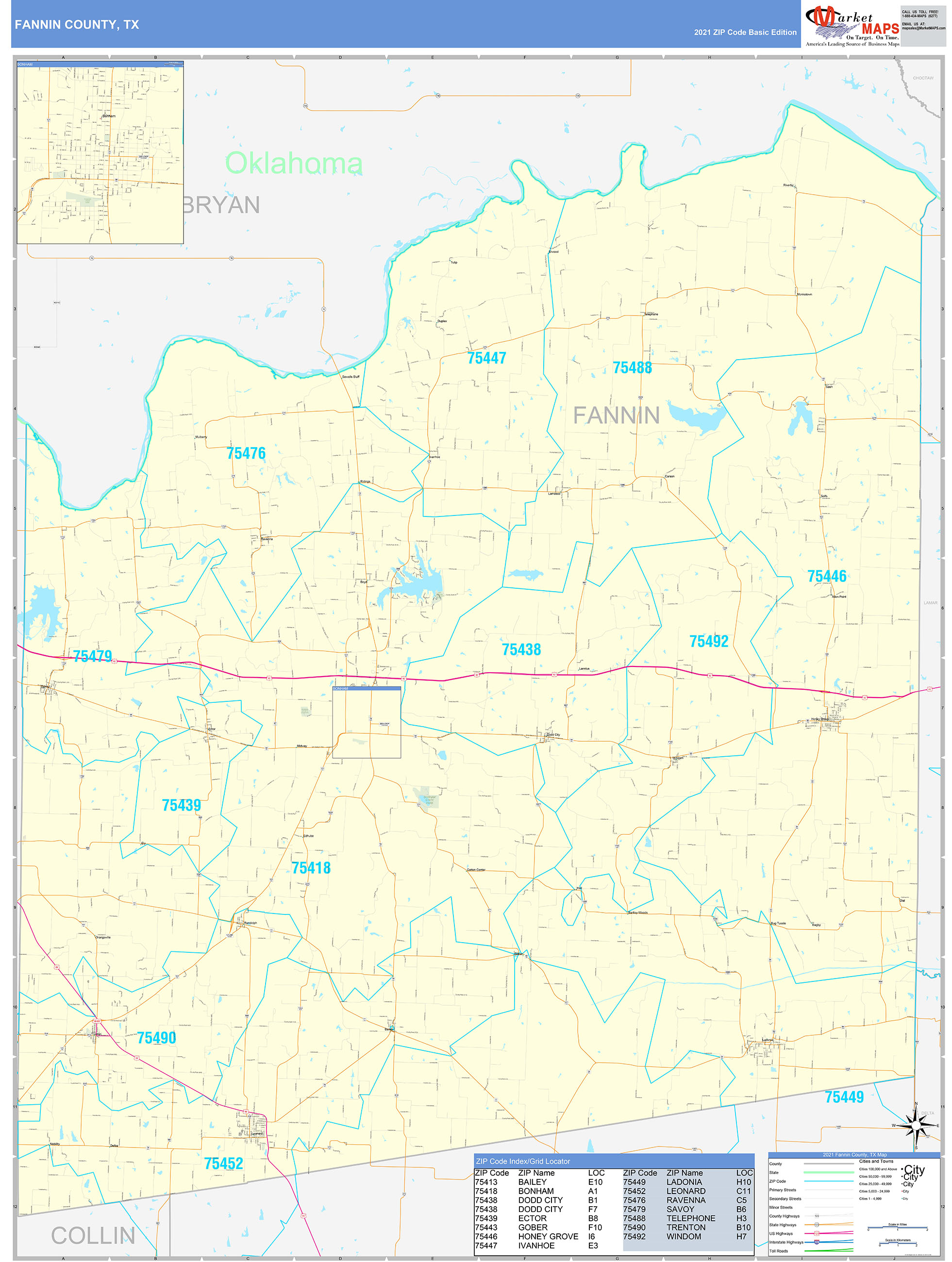 Fannin County Map