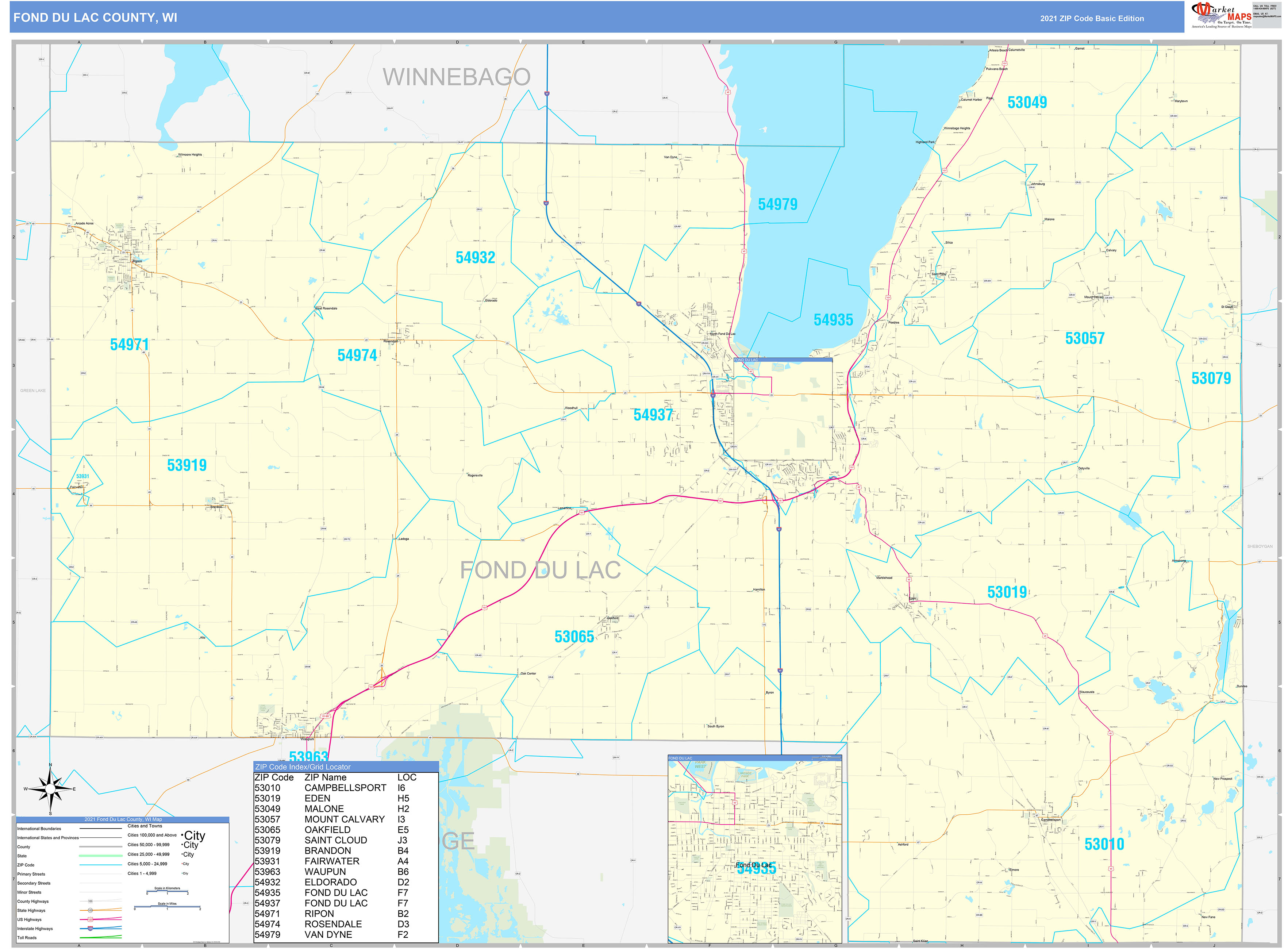 Fond Du Lac Zip Code Map