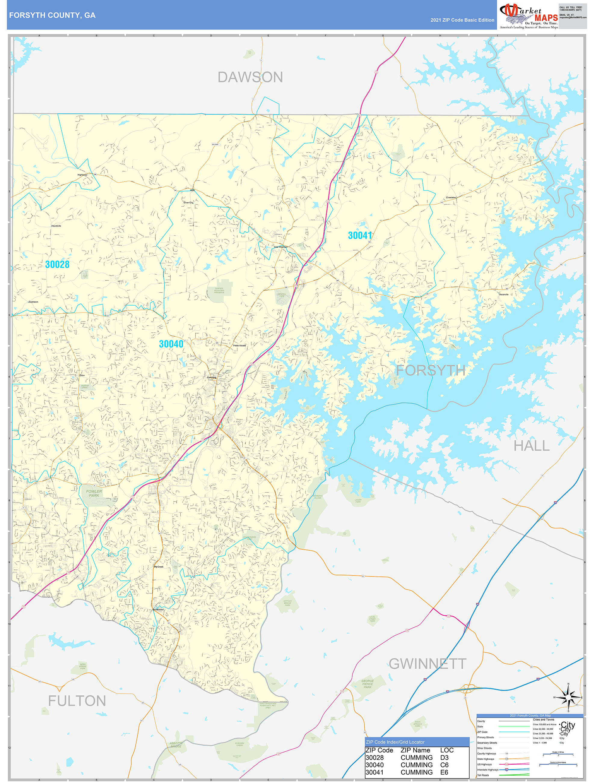 Zip Codes Map By County