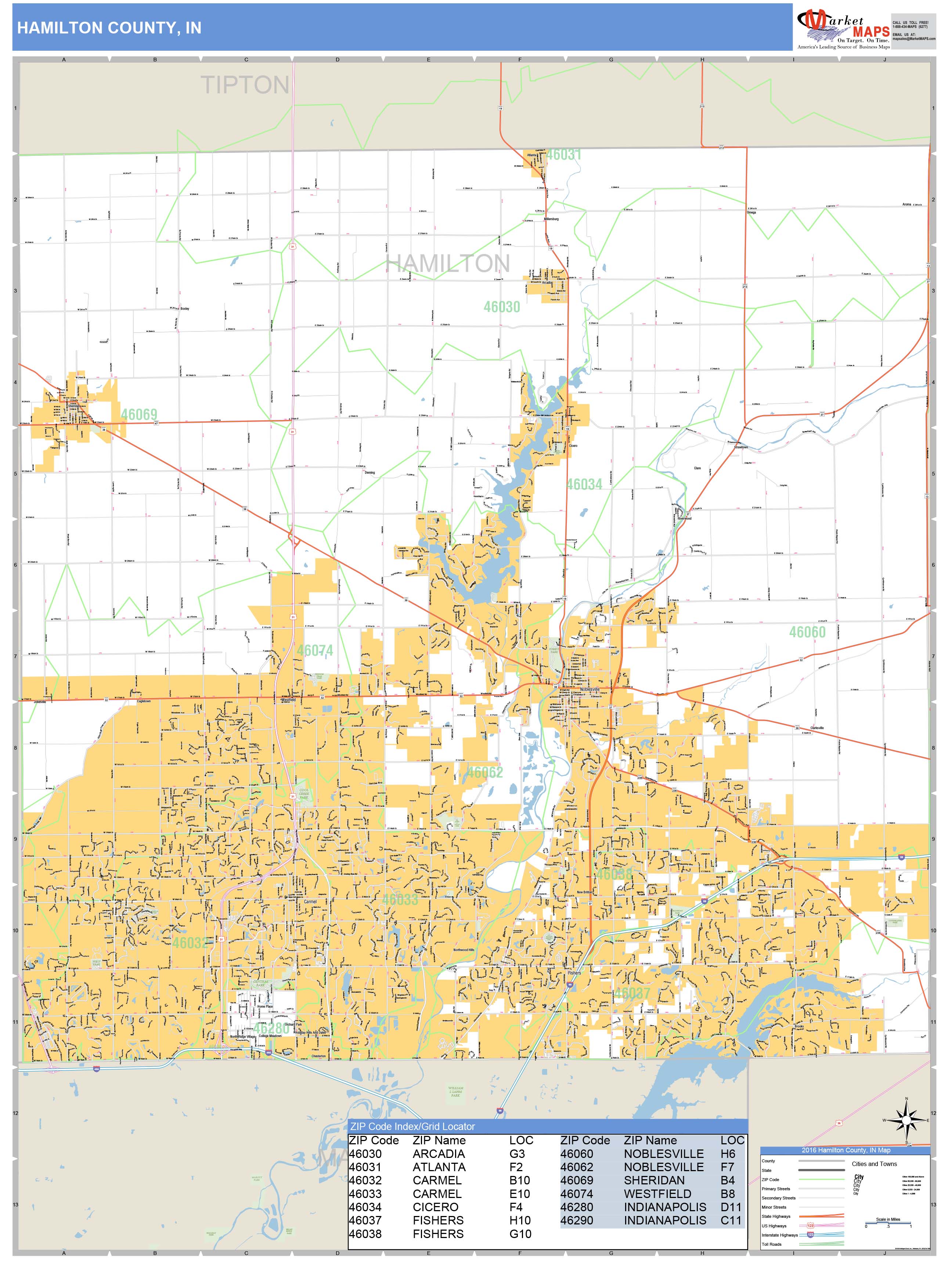 Hamilton County Zip Code Map Map