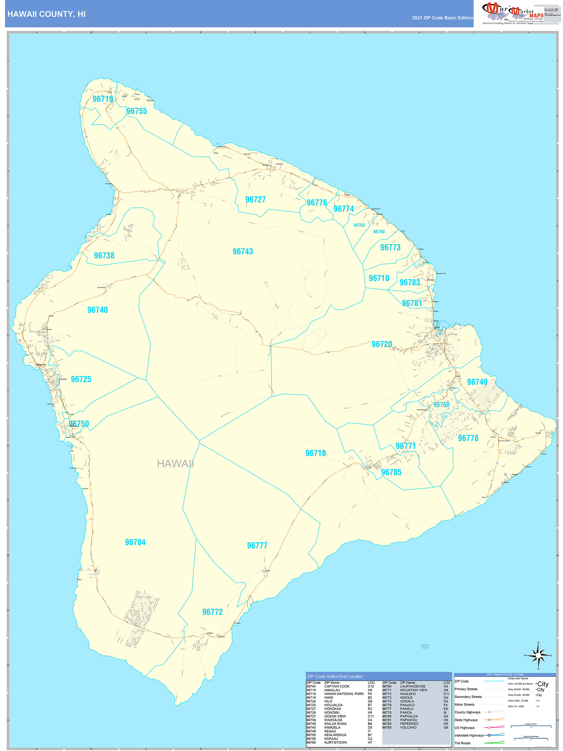 Hawaii Zip Code Map