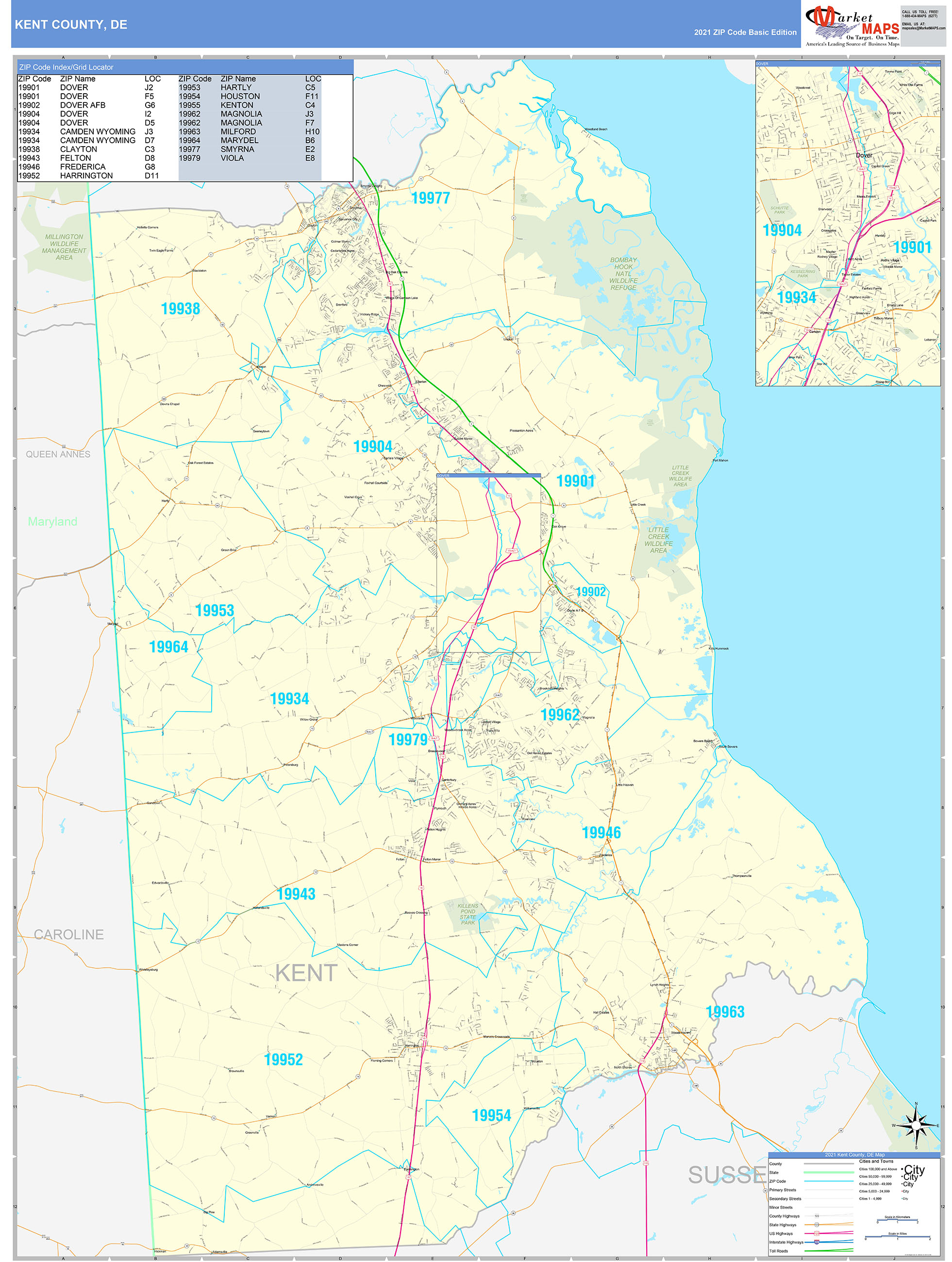 Kent County Zip Code Map