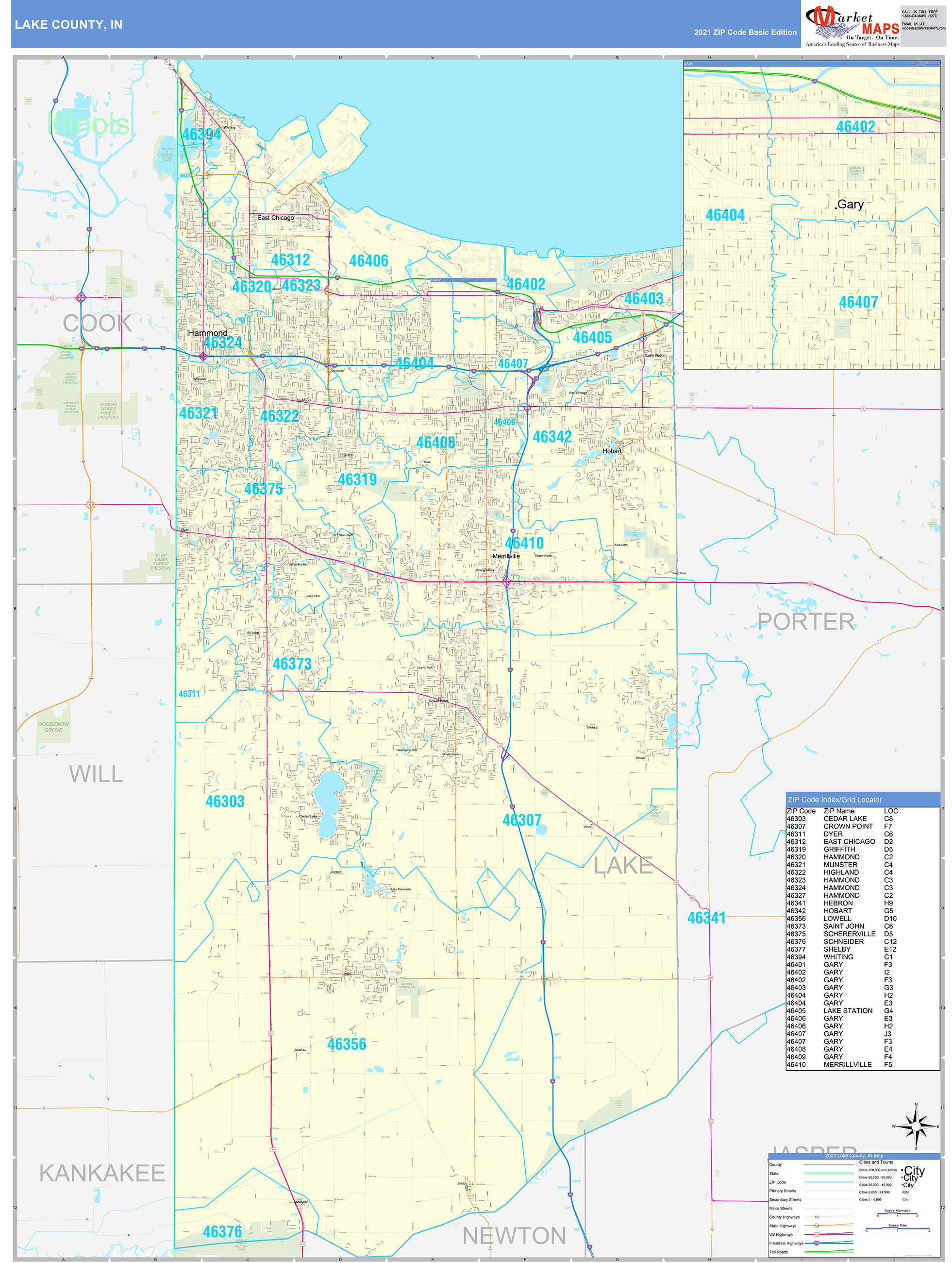 Lake County Indiana Zip Code Map United States Map