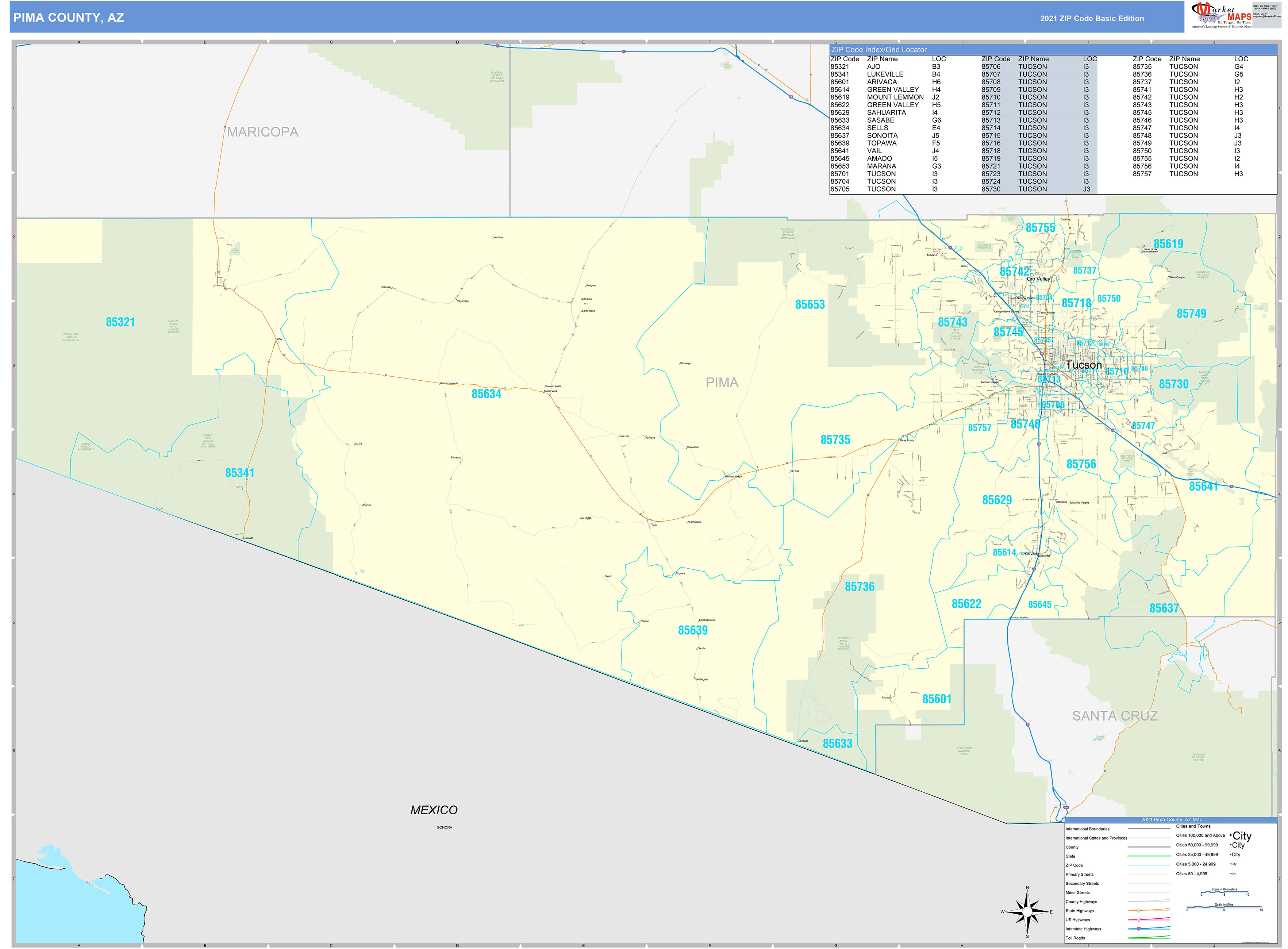 Pima County Zip Code Map