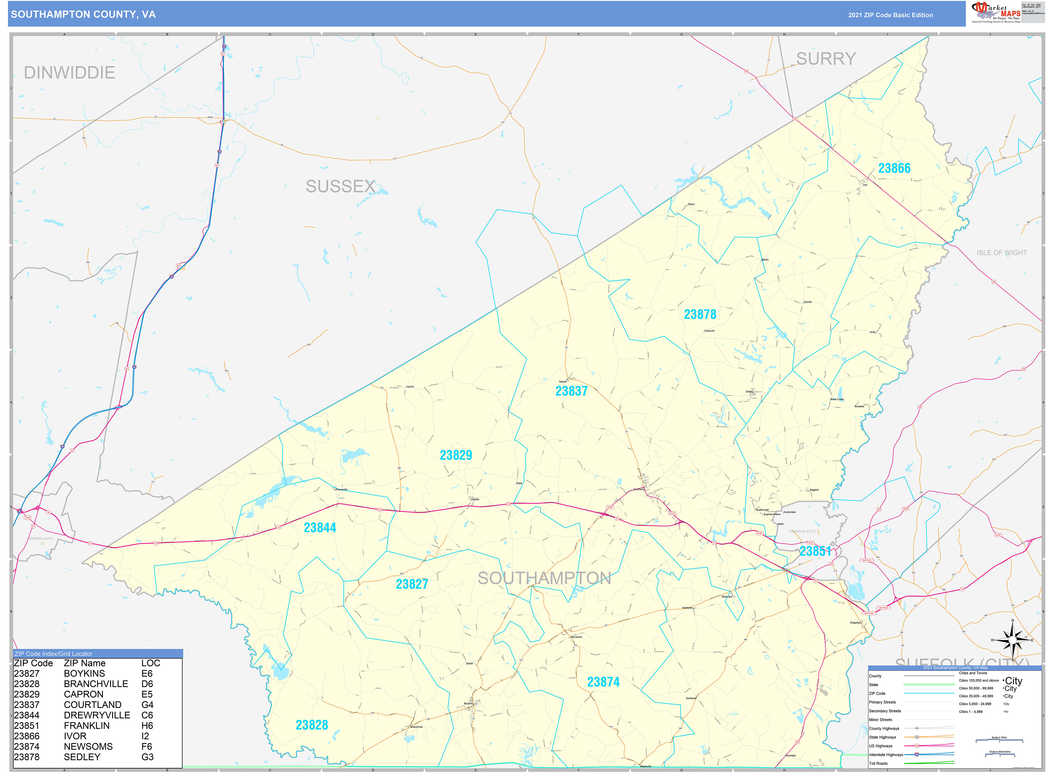Southampton County Virginia Jail Records Southampton County Map