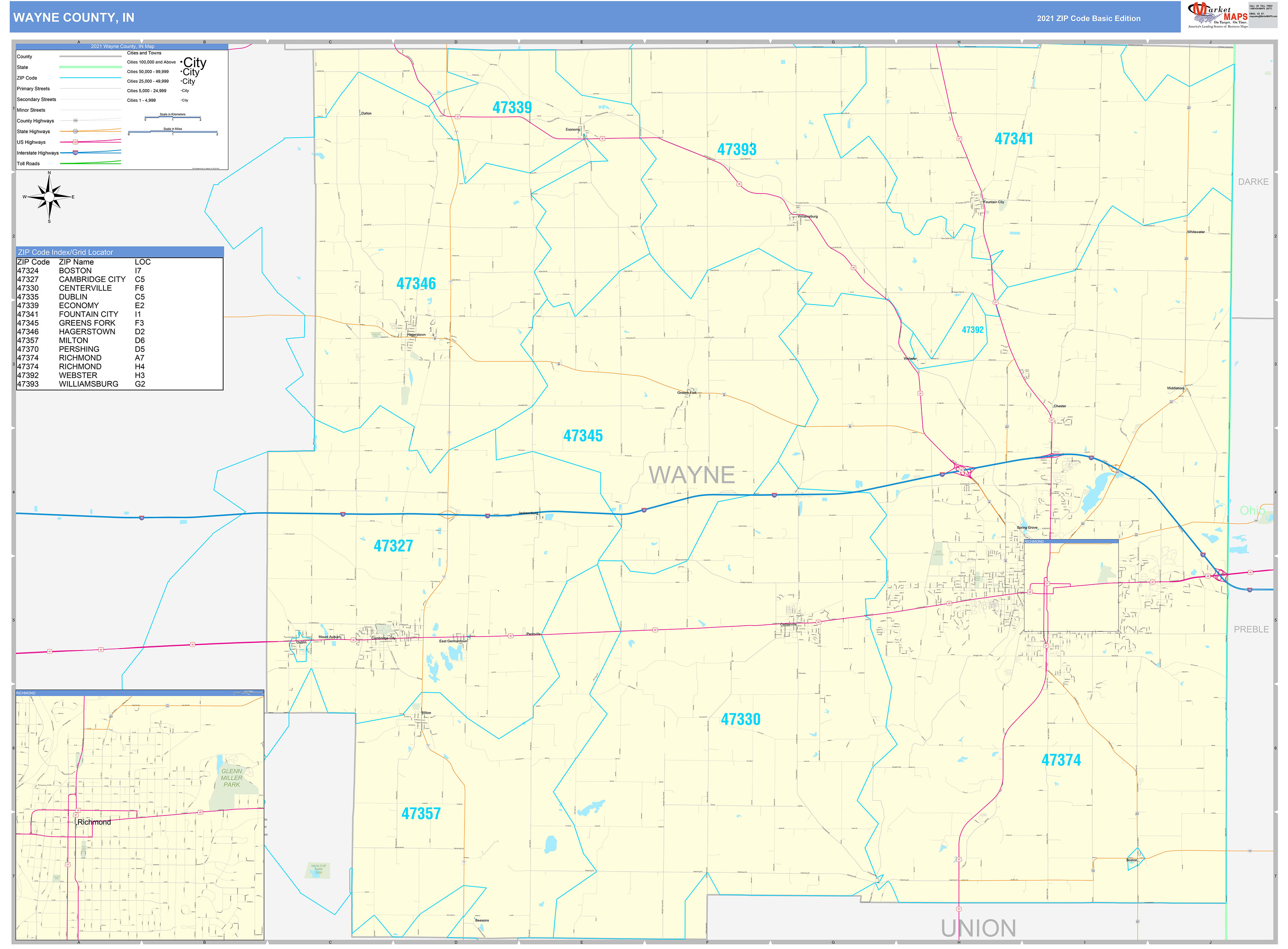 Wayne County Zip Code Map