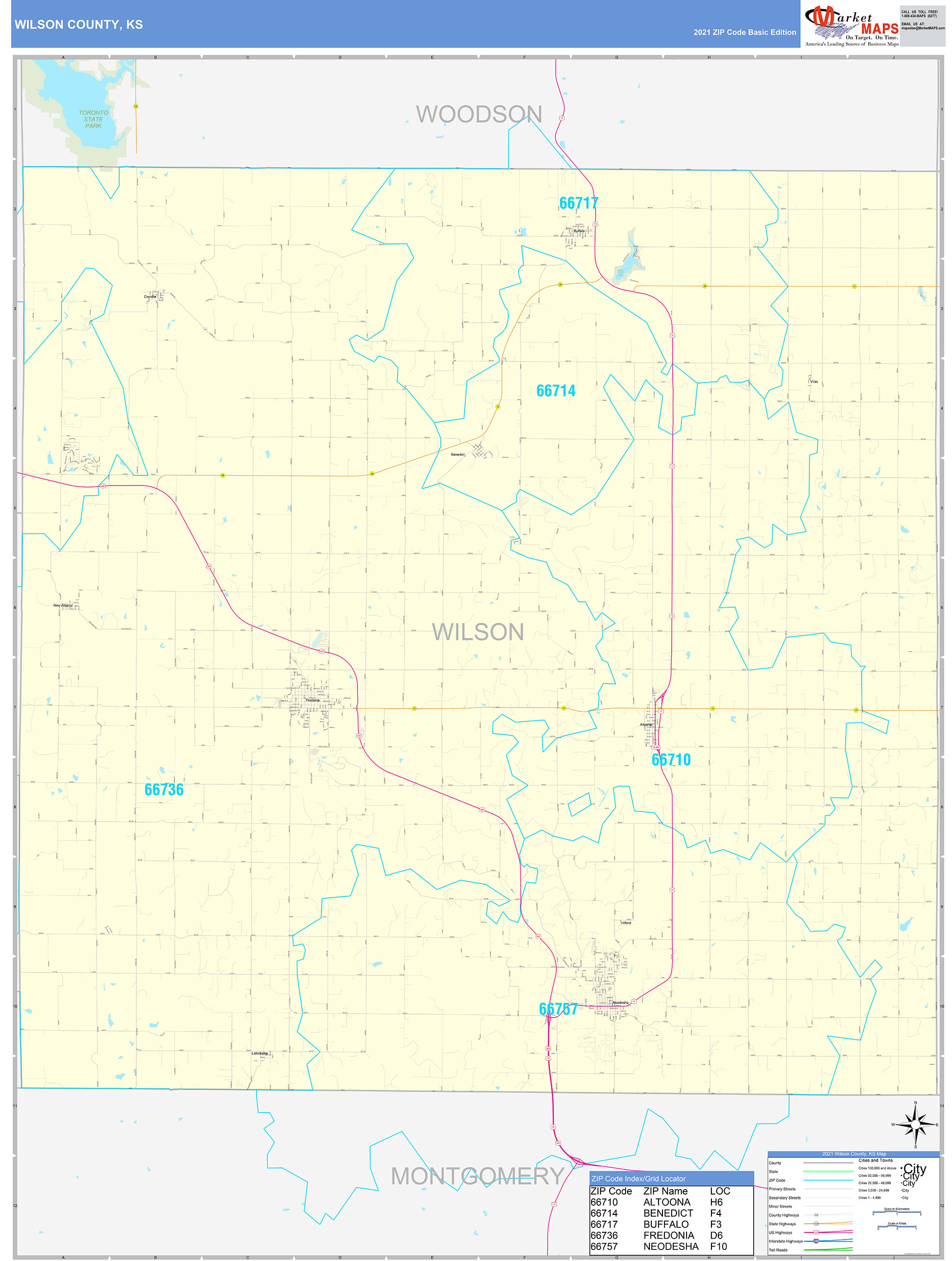 Wilson County Zip Code Map