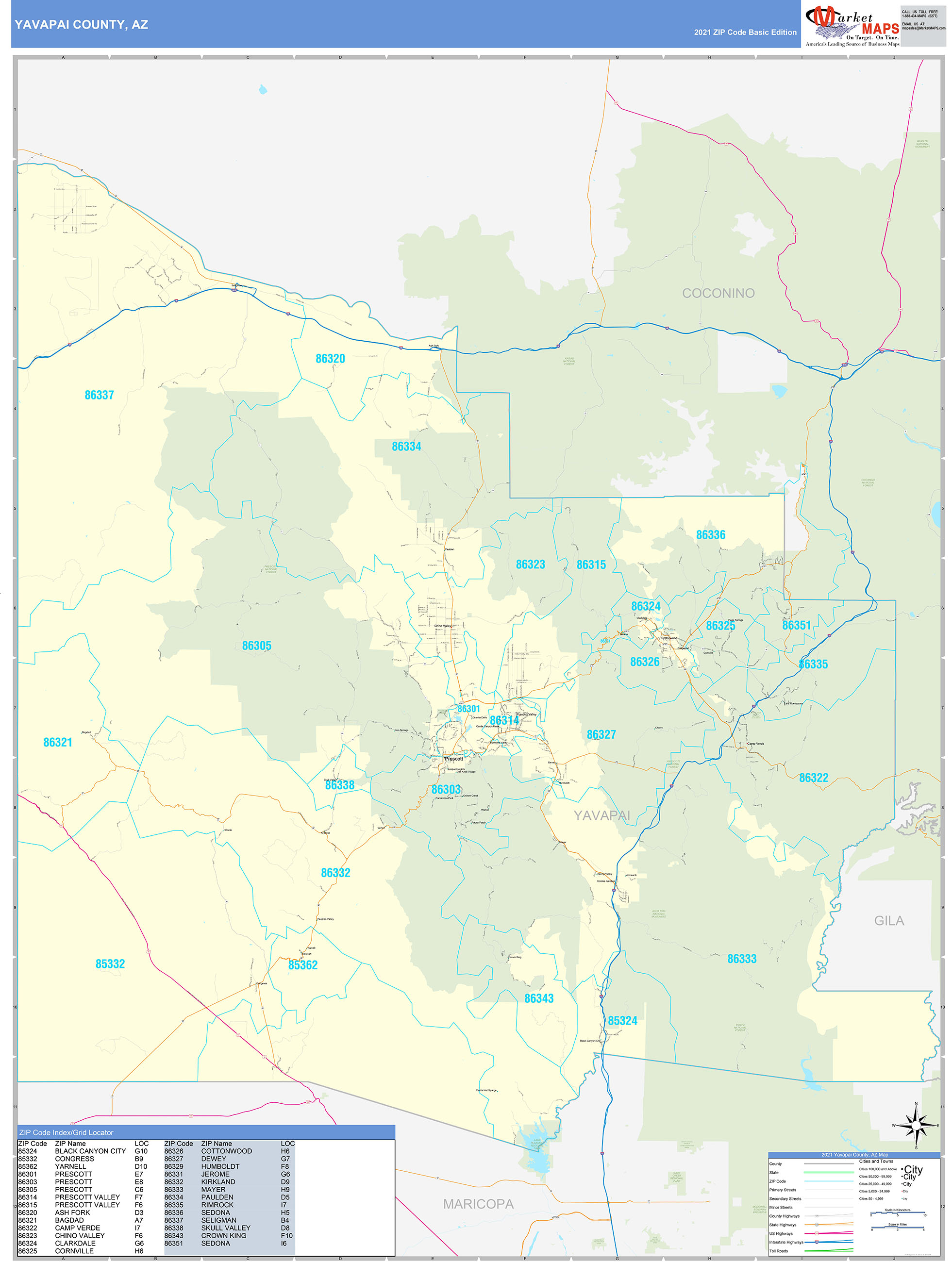 Yavapai County Zip Code Map