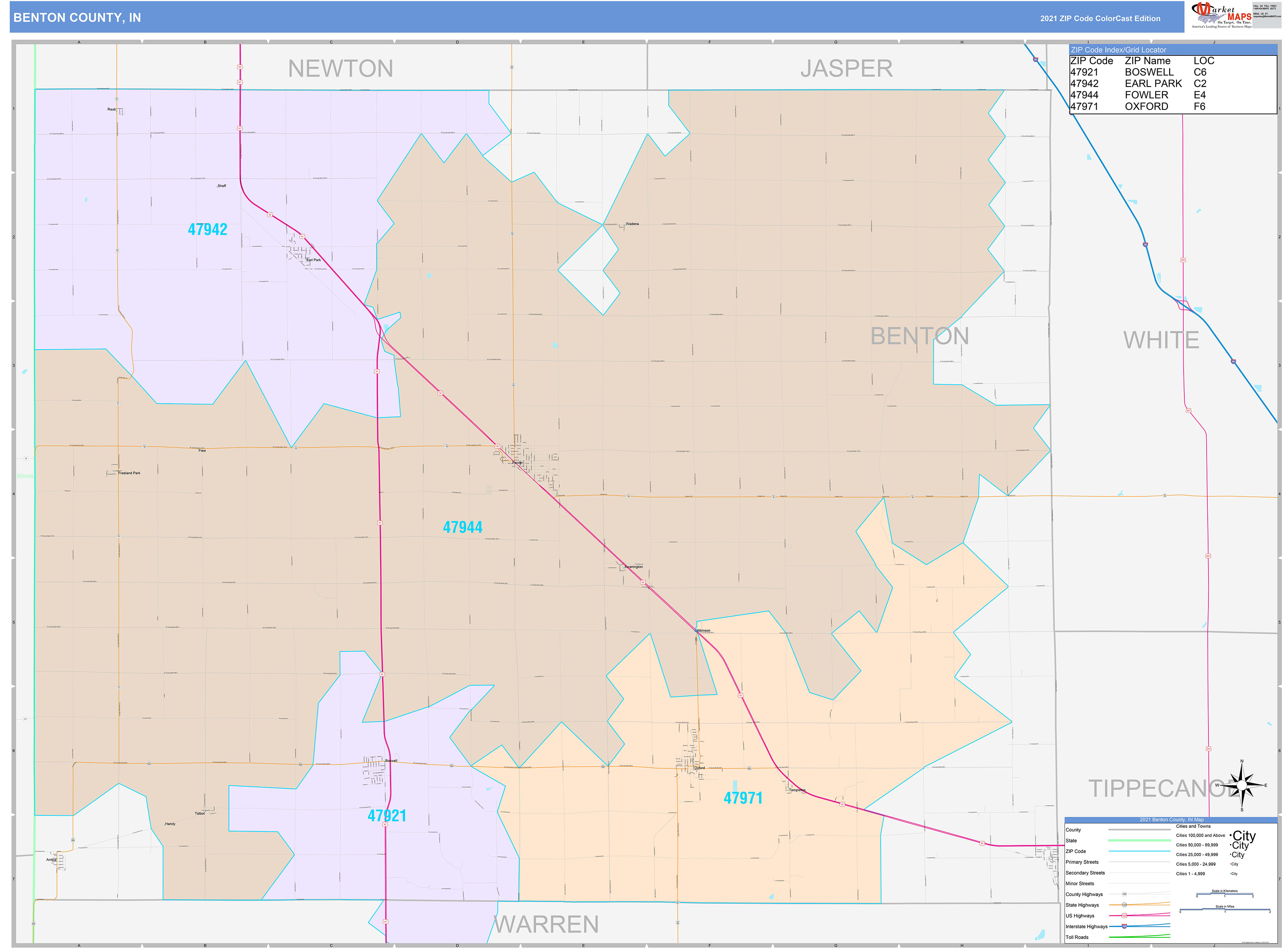 Benton County Zip Code Map