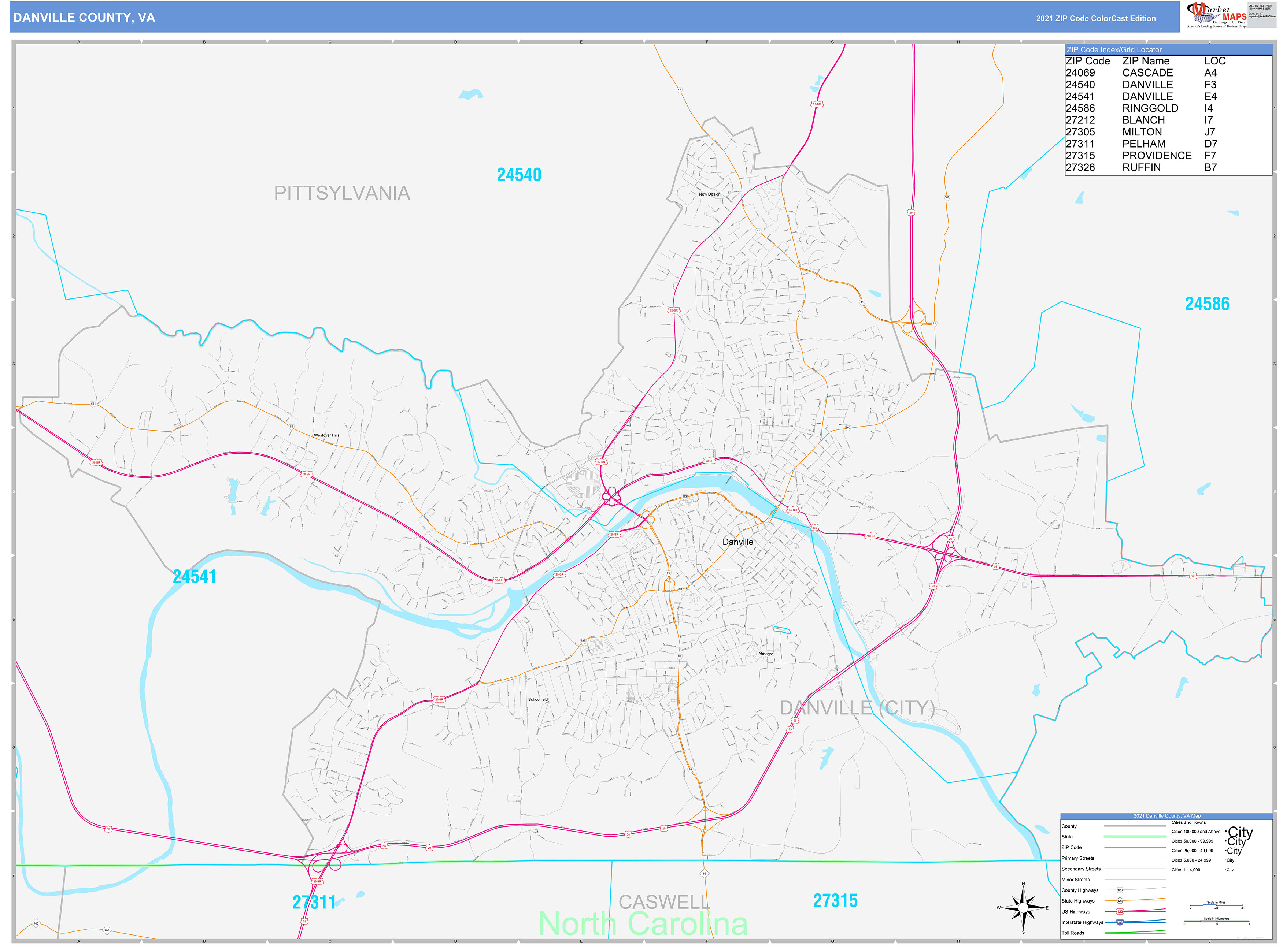 Danville Va Zip Code Map United States Map