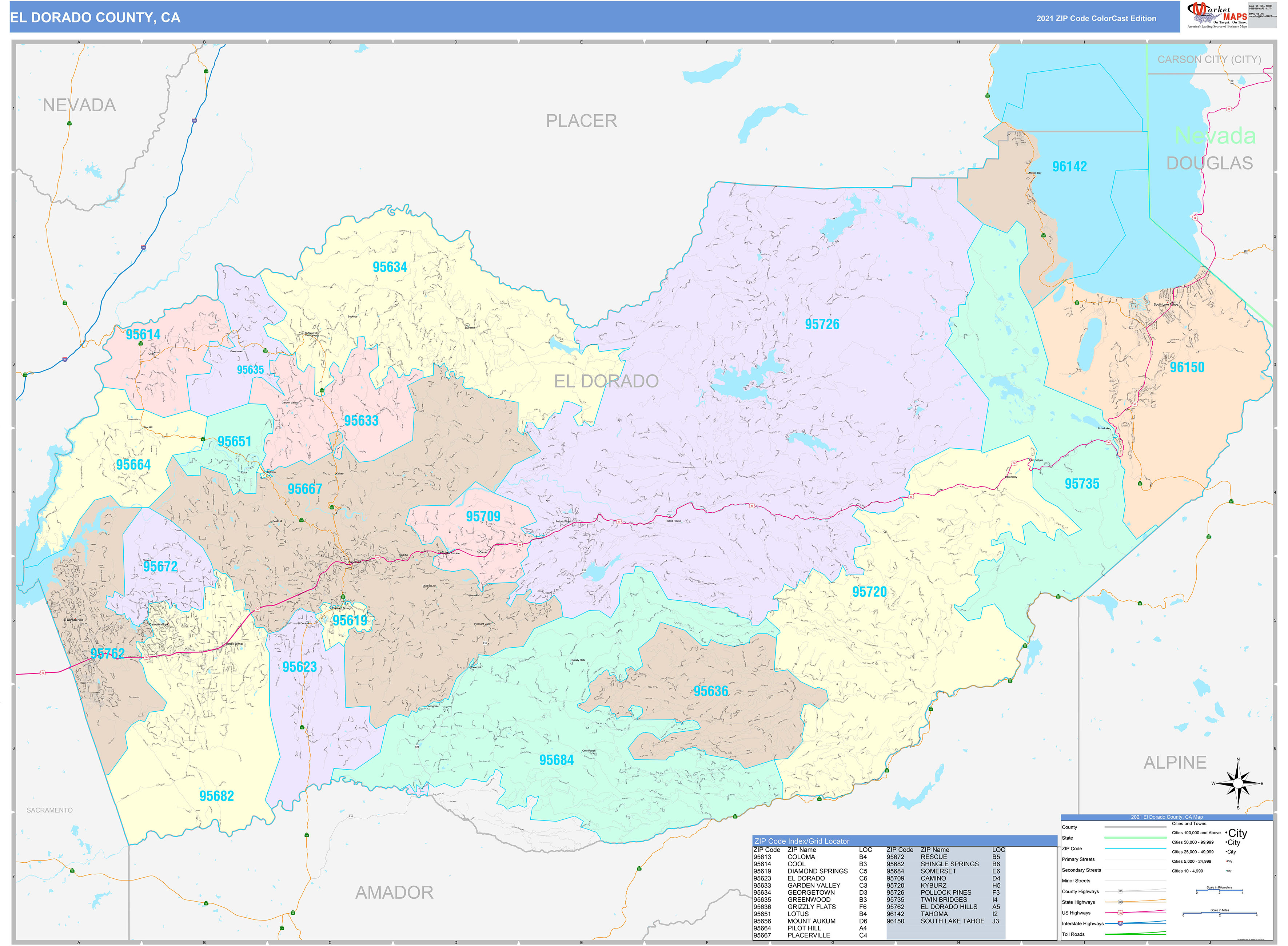 El Dorado County Map With Cities
