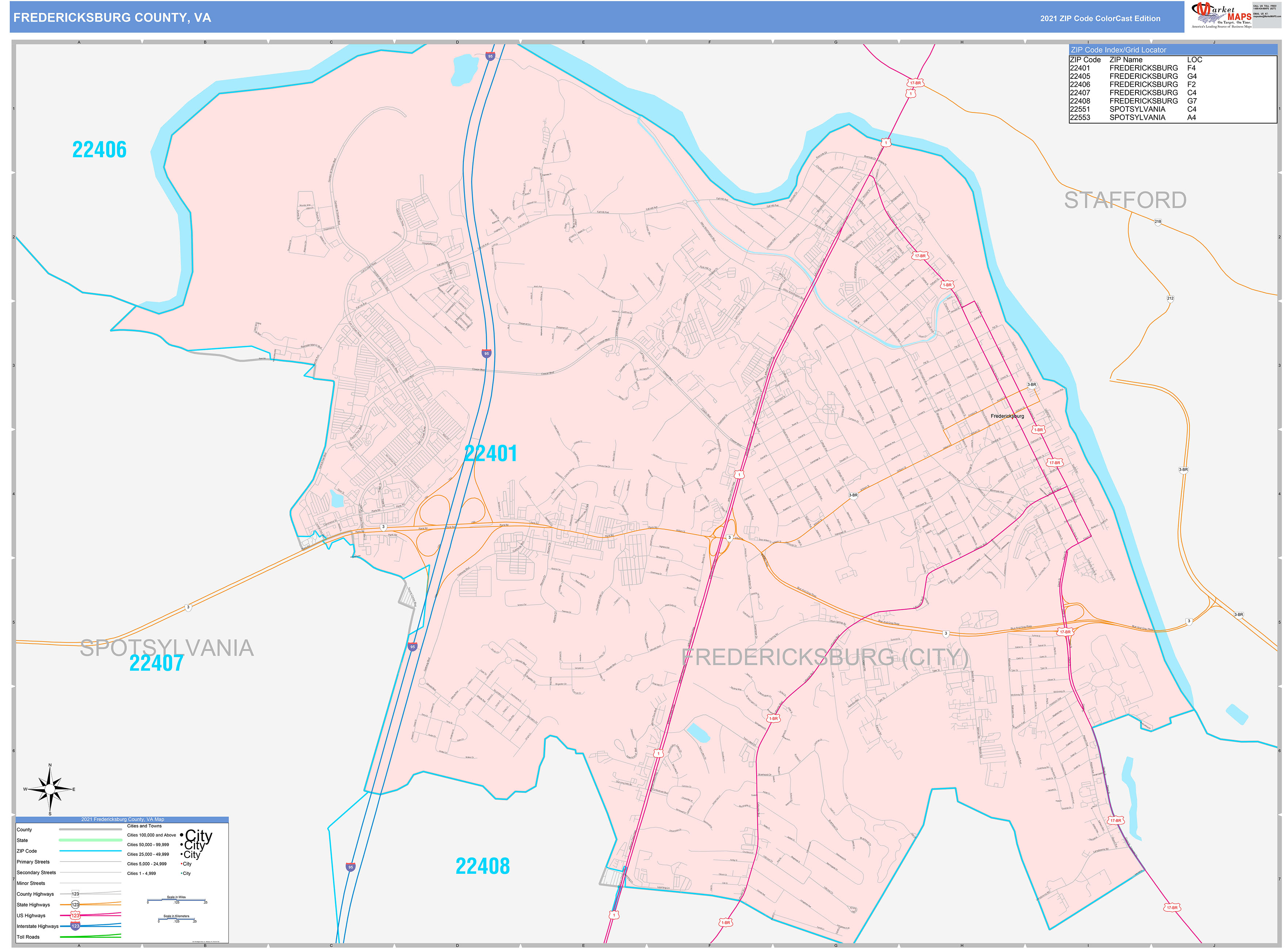 Fredericksburg Area Map