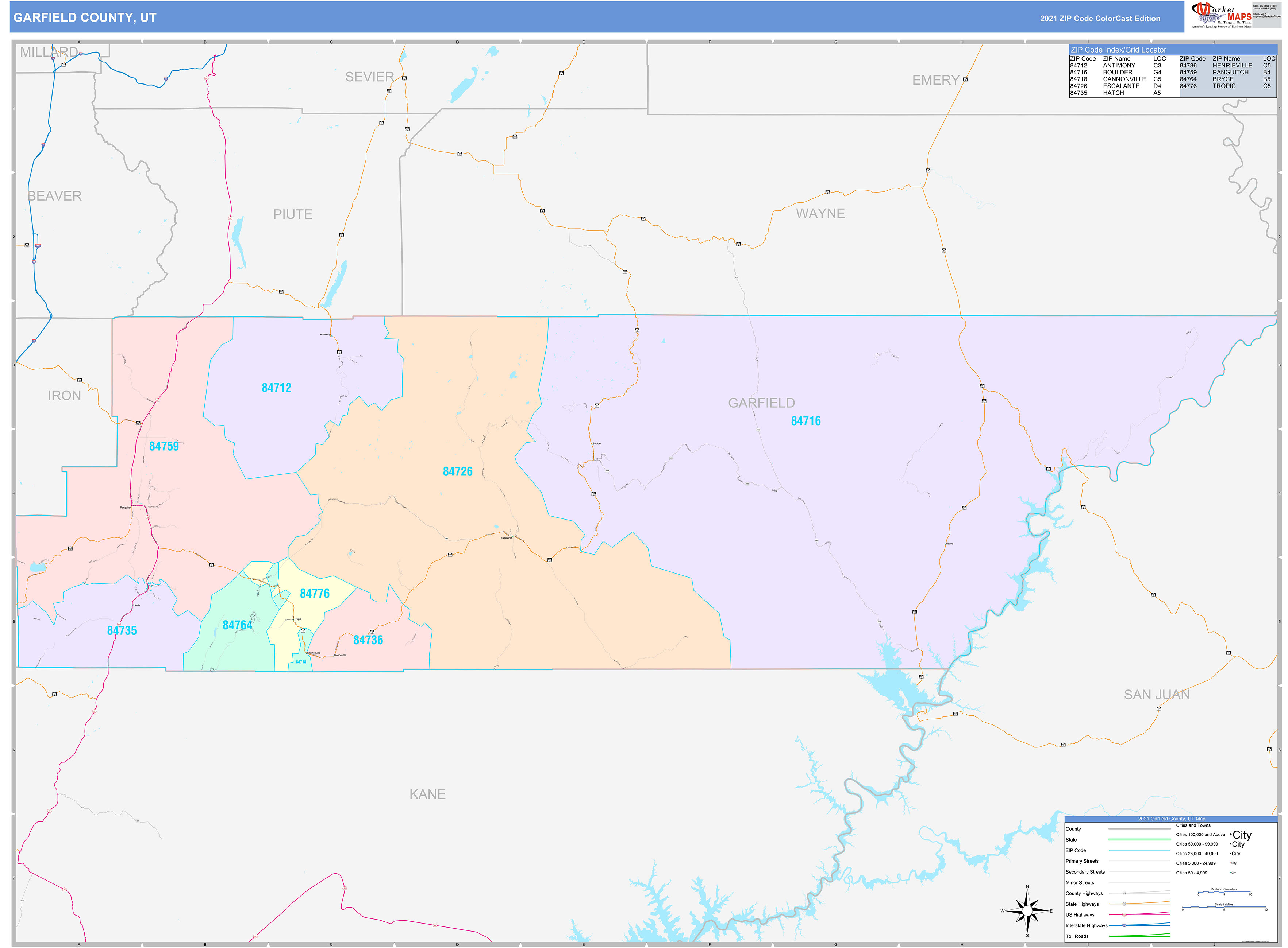 Garfield County Mt Wall Map Color Cast Style By Marke vrogue.co