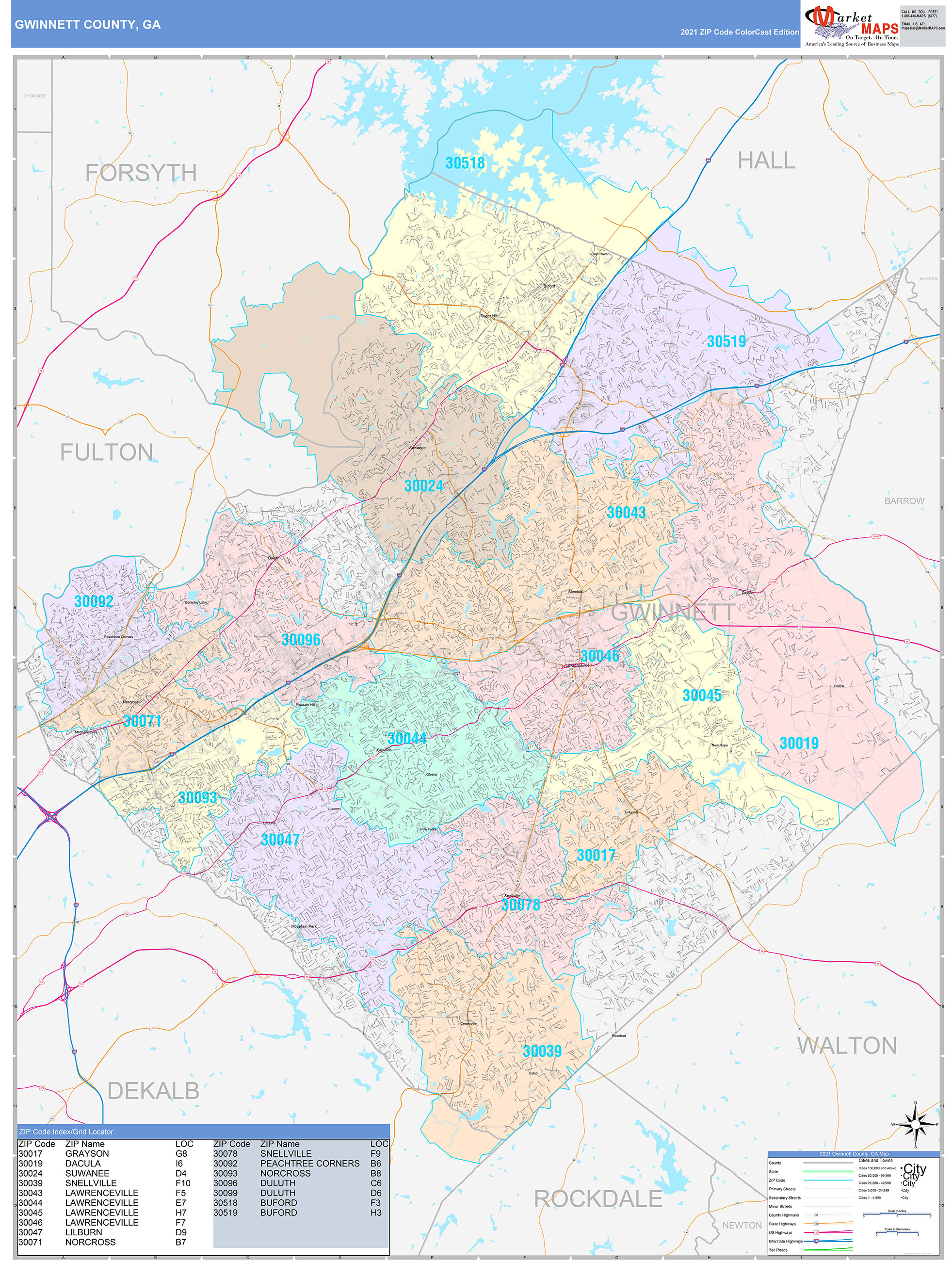 Detailed Map Of Gwinnett County