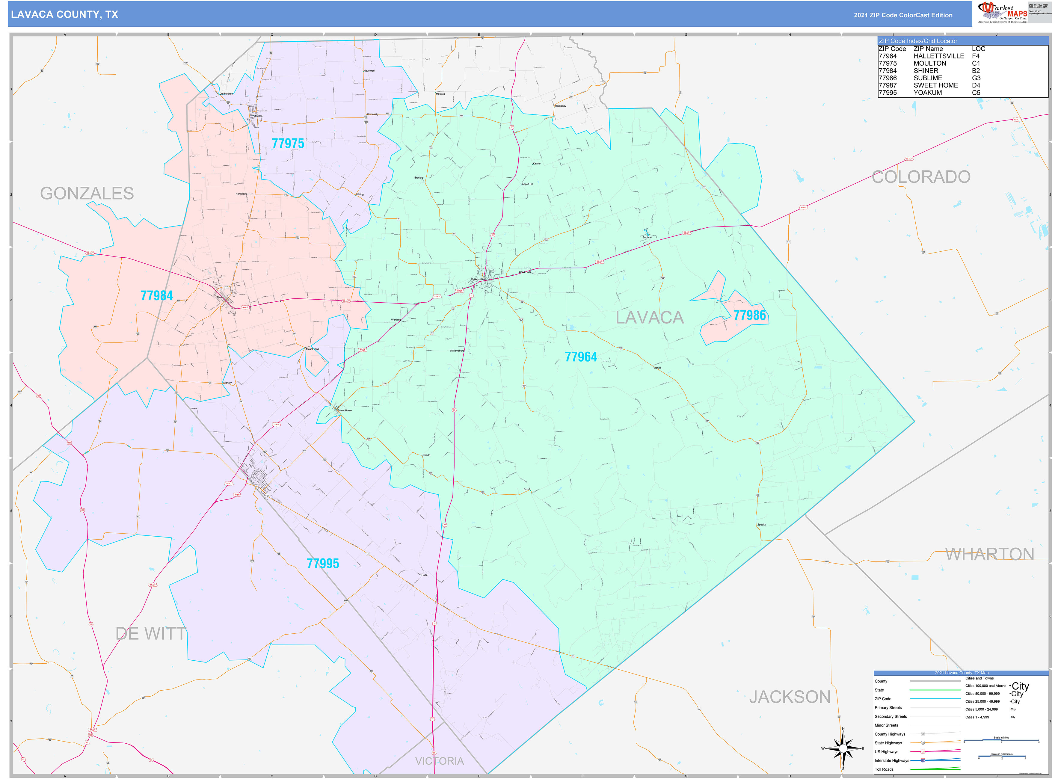 Lavaca County Map