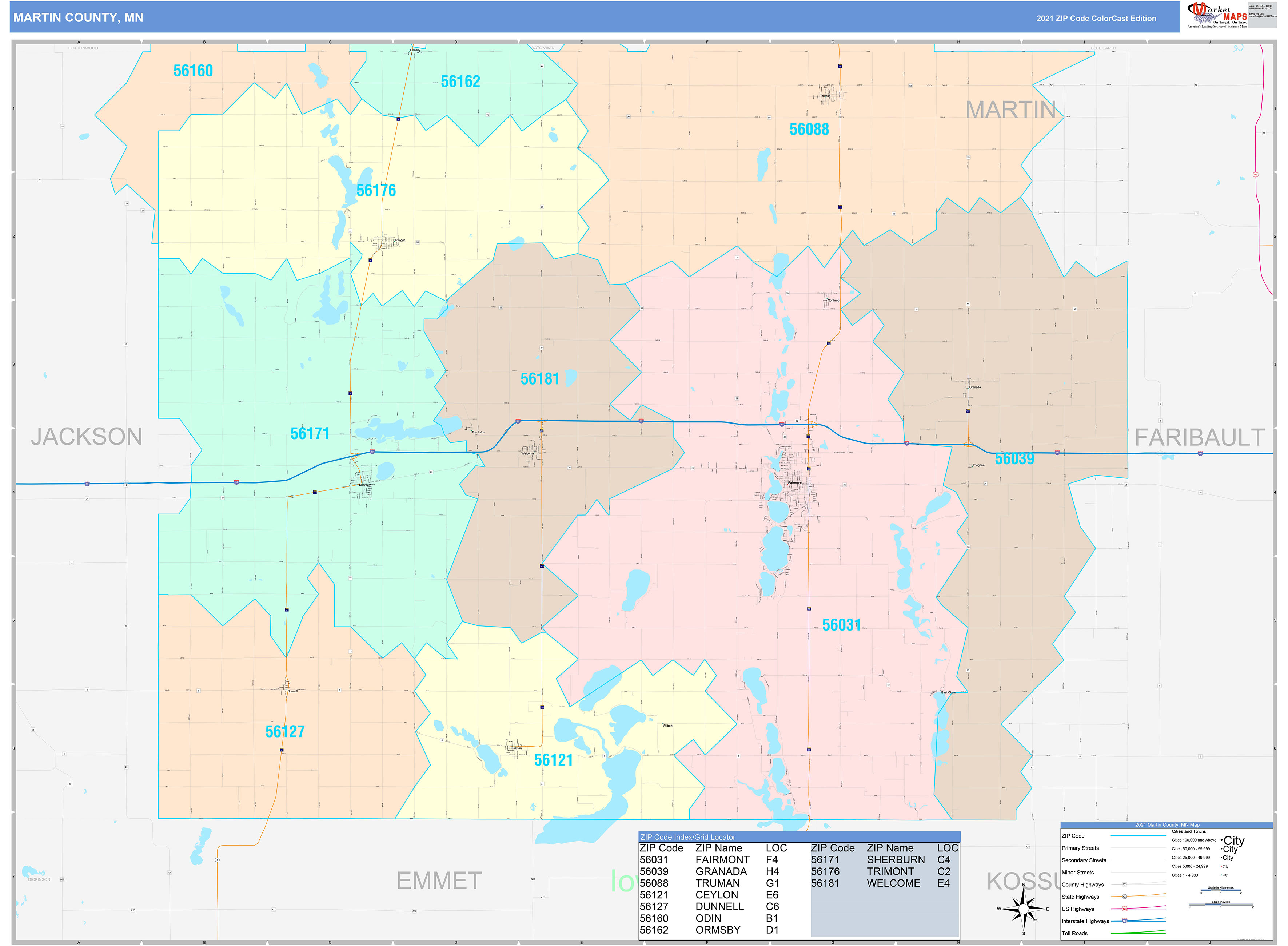 Martin County Zip Code Map - United States Map