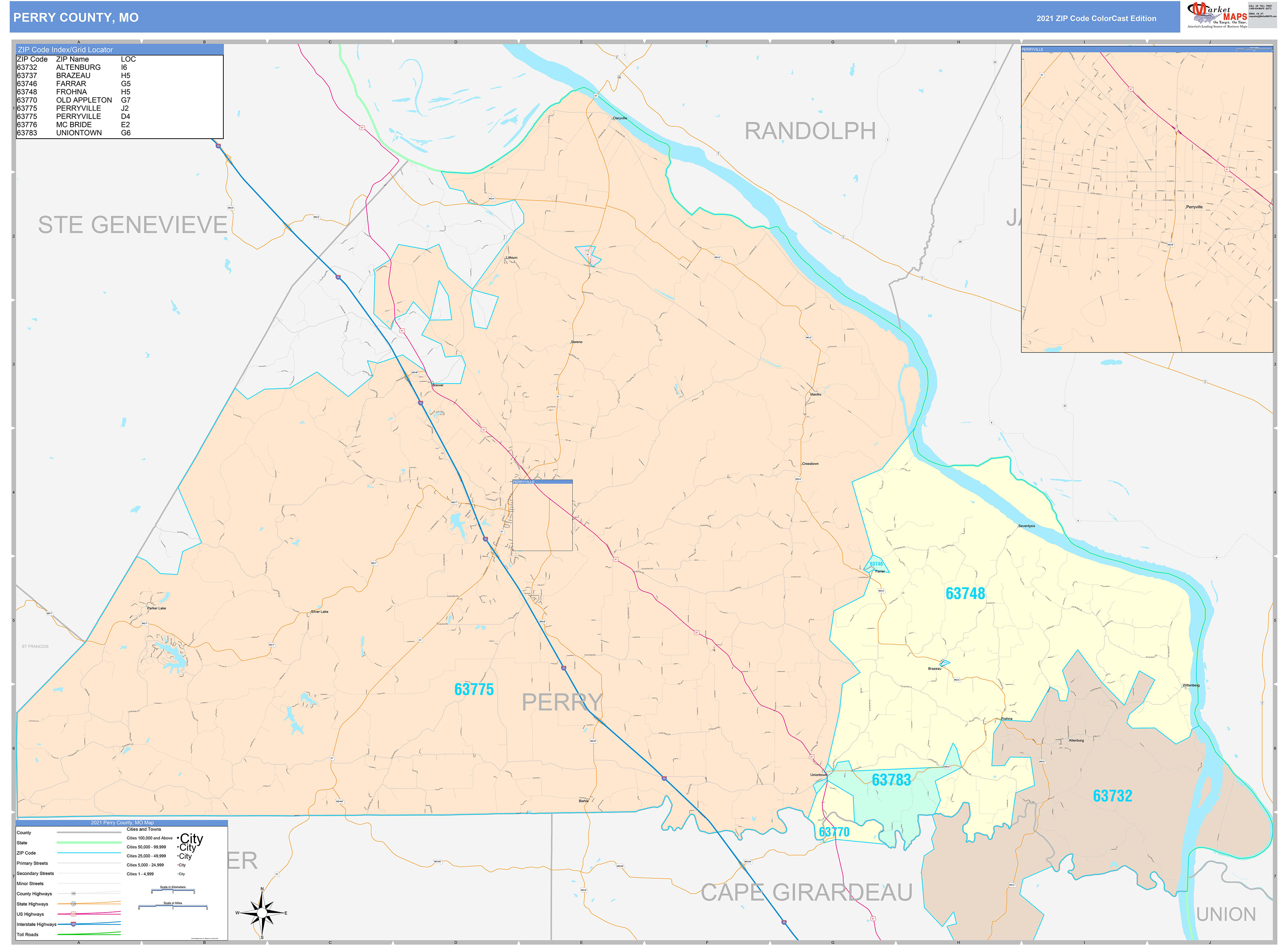 Perry County Map, Missouri