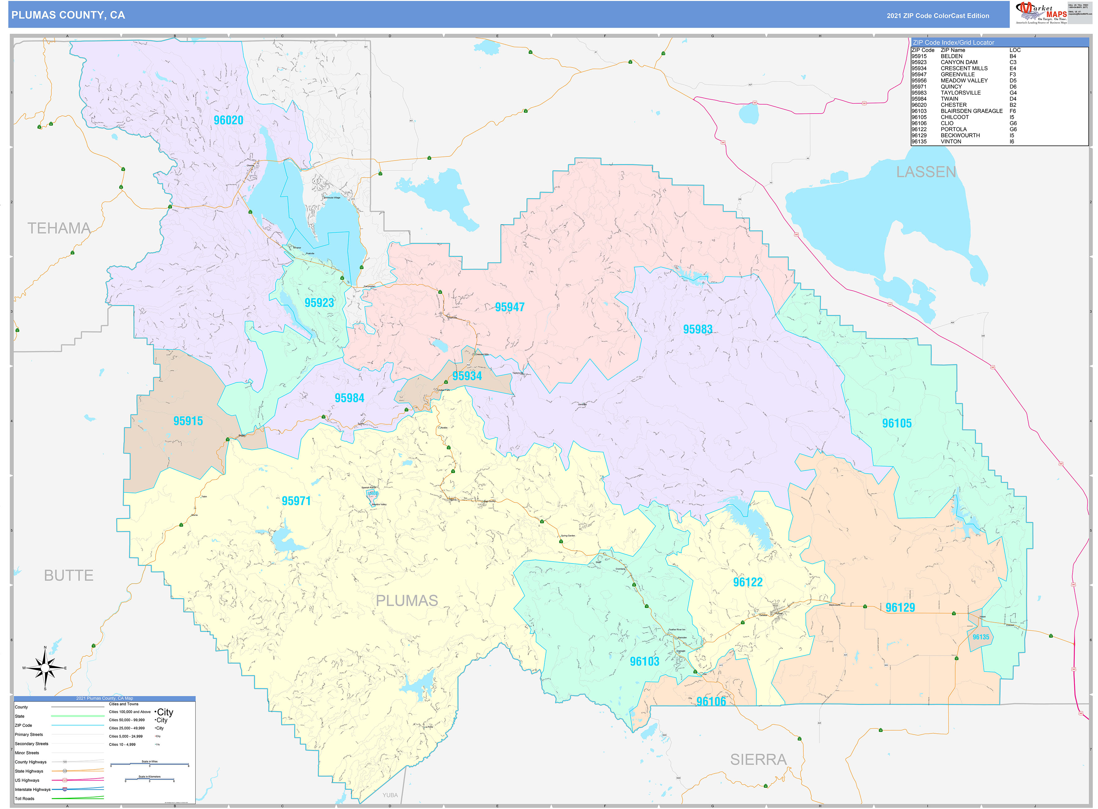 Plumas County Map With Towns