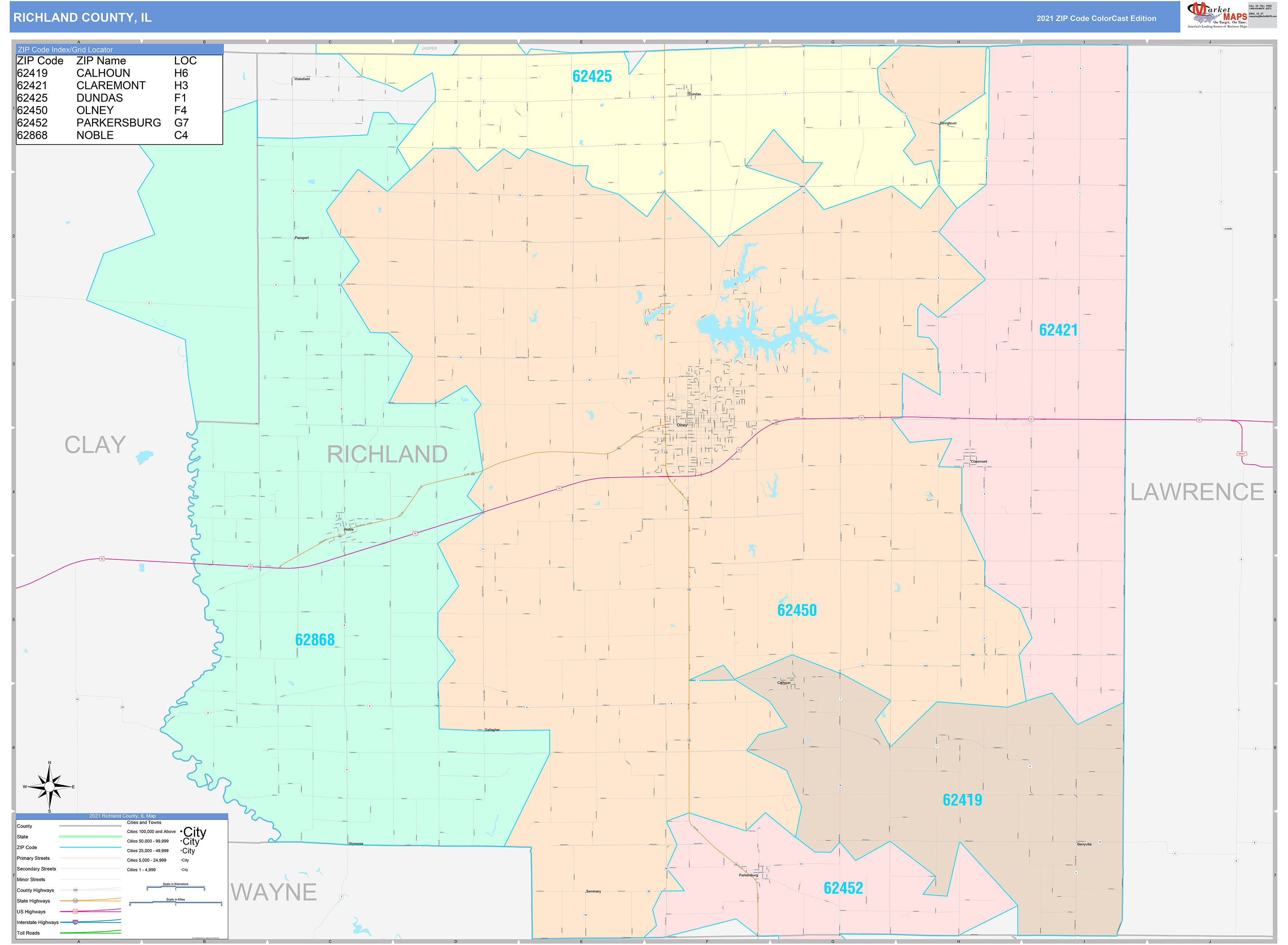 Richland County Zip Code Map