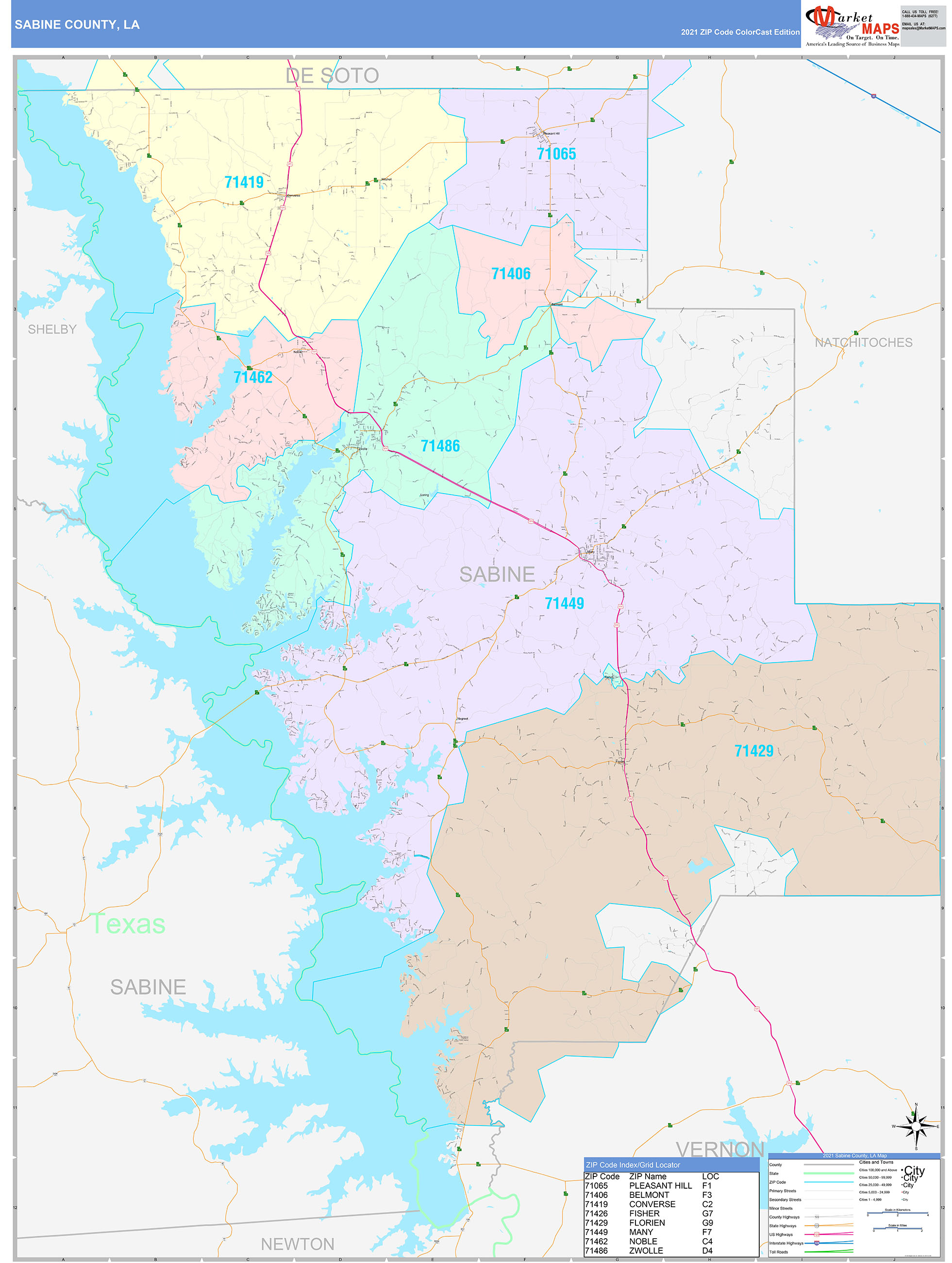 Sabine Parish Map