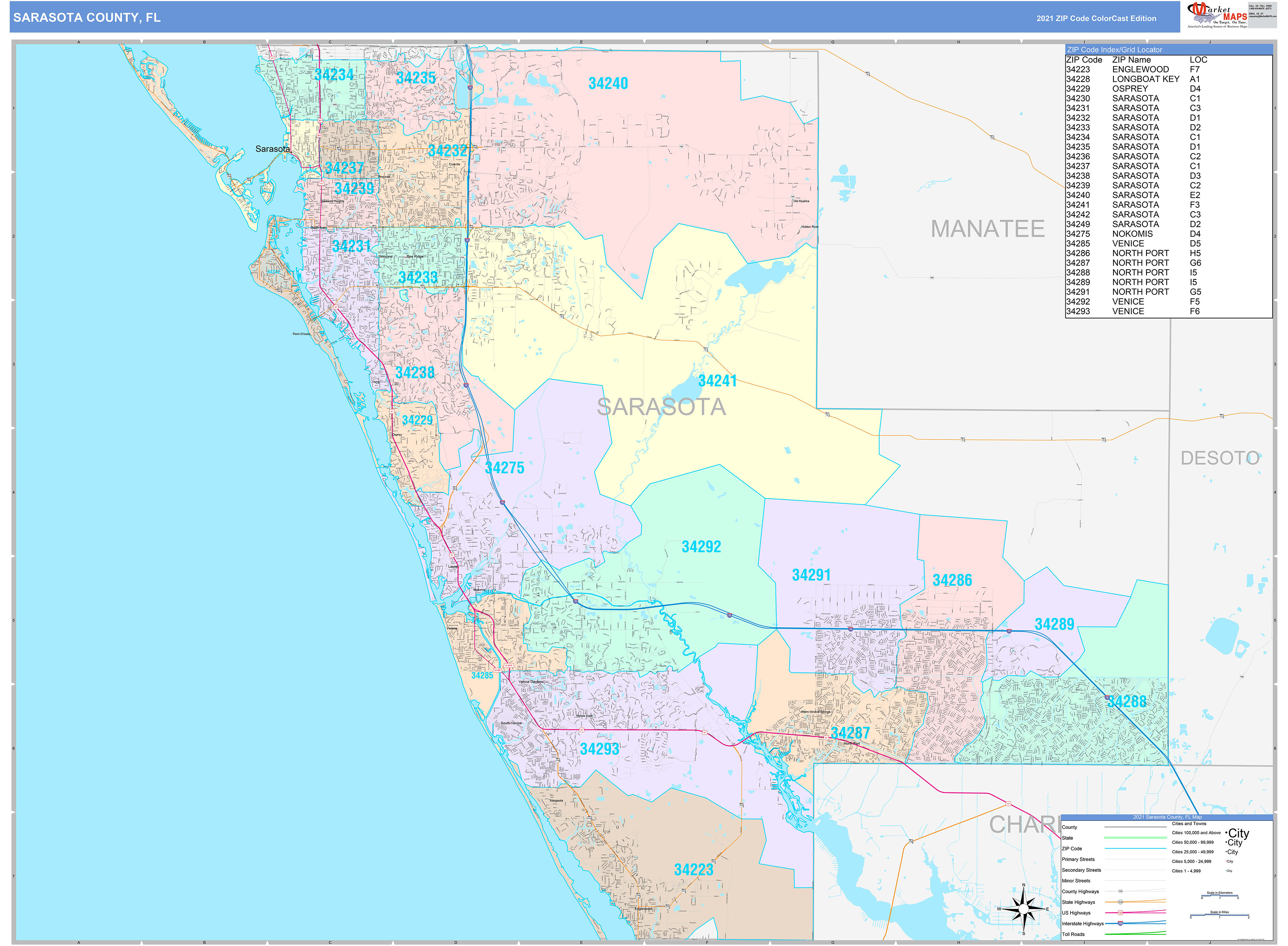 sarasota-county-fl-wall-map-color-cast-style-by-marketmaps-mapsales