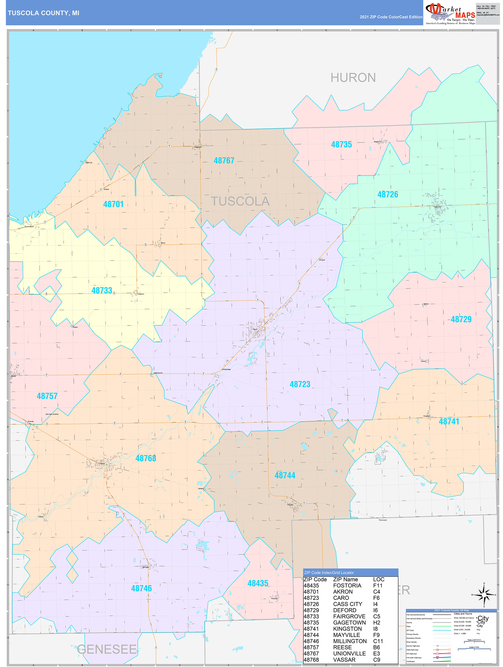 Tuscola County Map