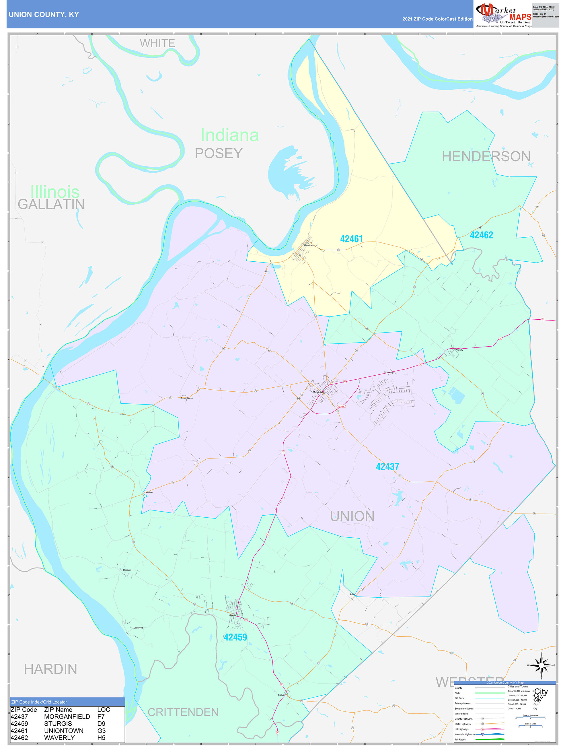 union-county-ky-wall-map-color-cast-style-by-marketmaps-mapsales