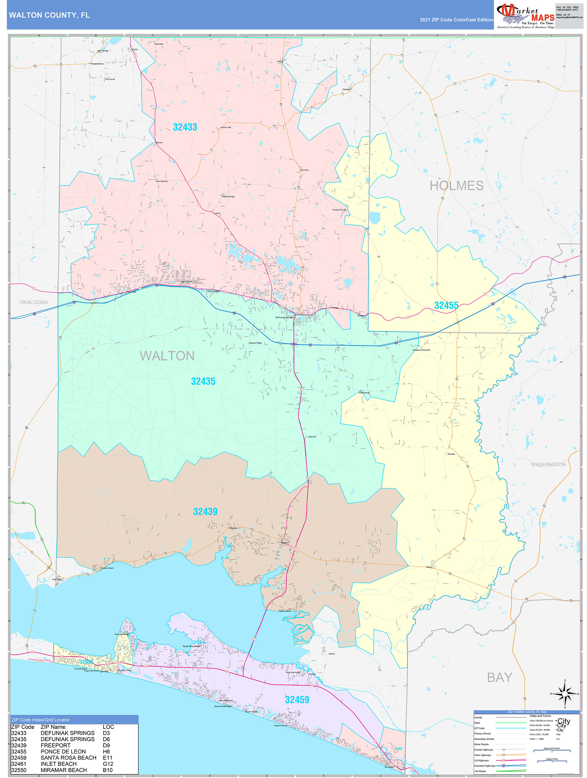 walton-county-fl-wall-map-color-cast-style-by-marketmaps-mapsales