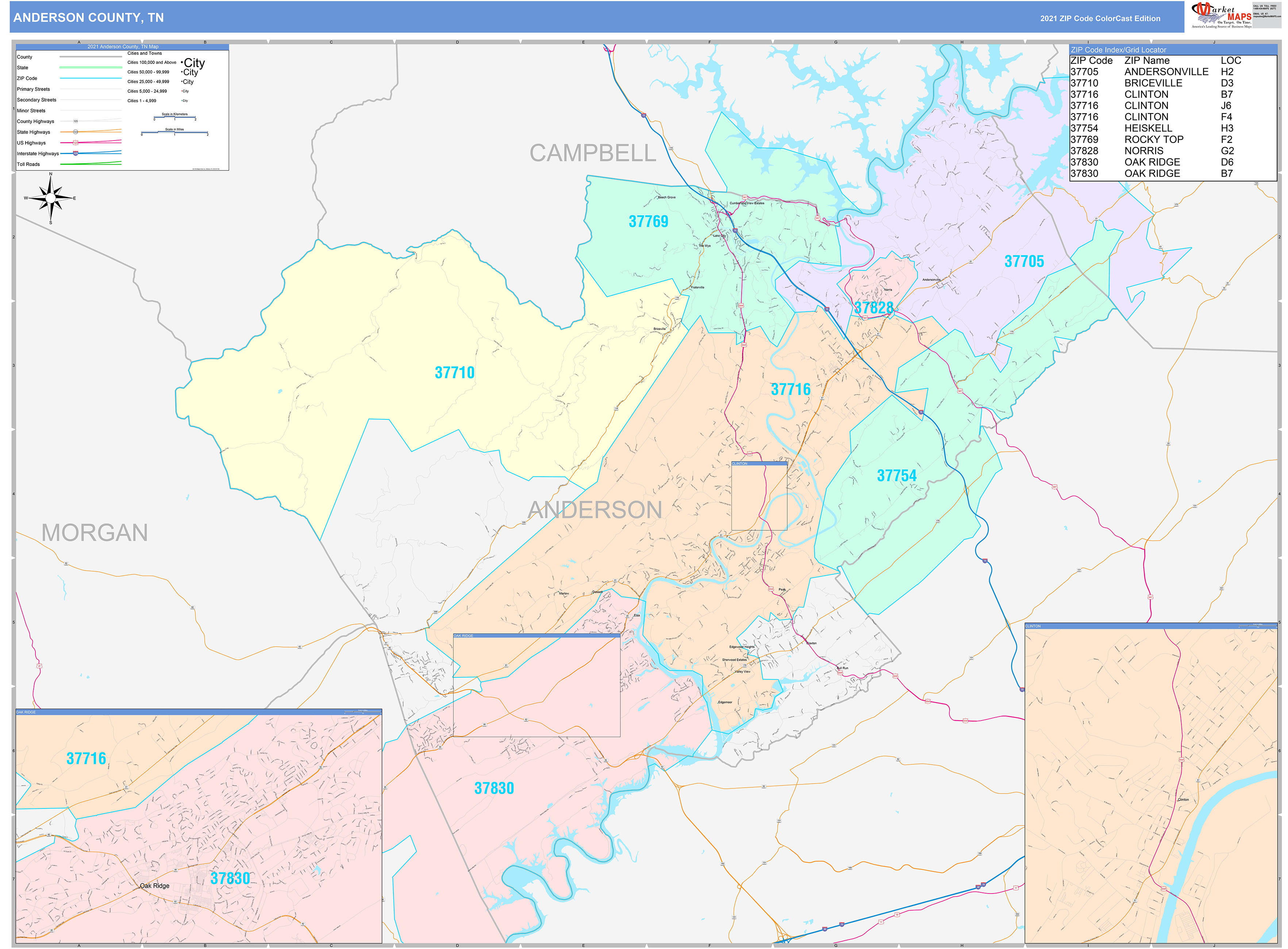 Wilson County, TN Wall Map Color Cast Style by MarketMAPS